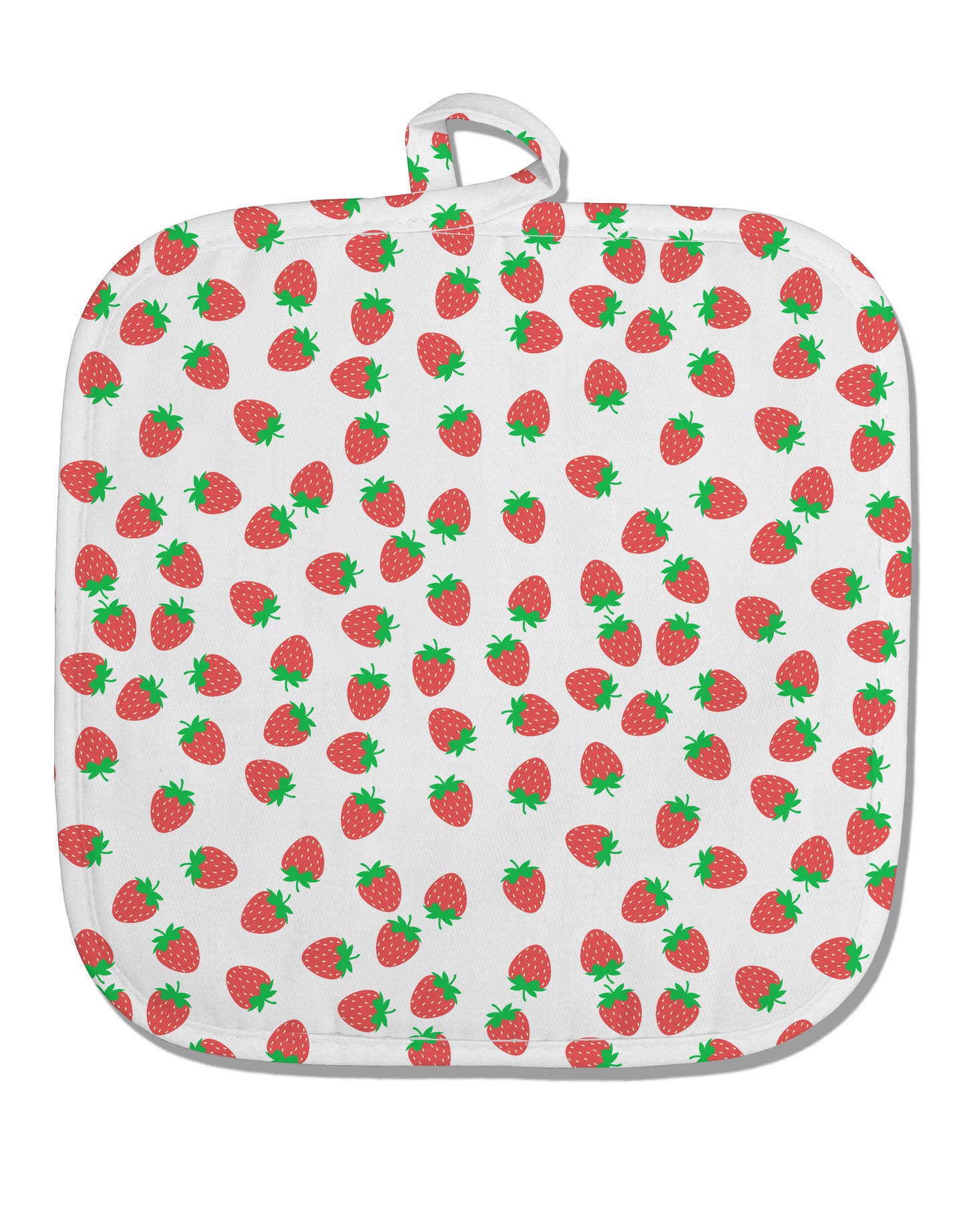 Strawberries Everywhere White Fabric Pot Holder Hot Pad by TooLoud-Pot Holder-TooLoud-White-Davson Sales
