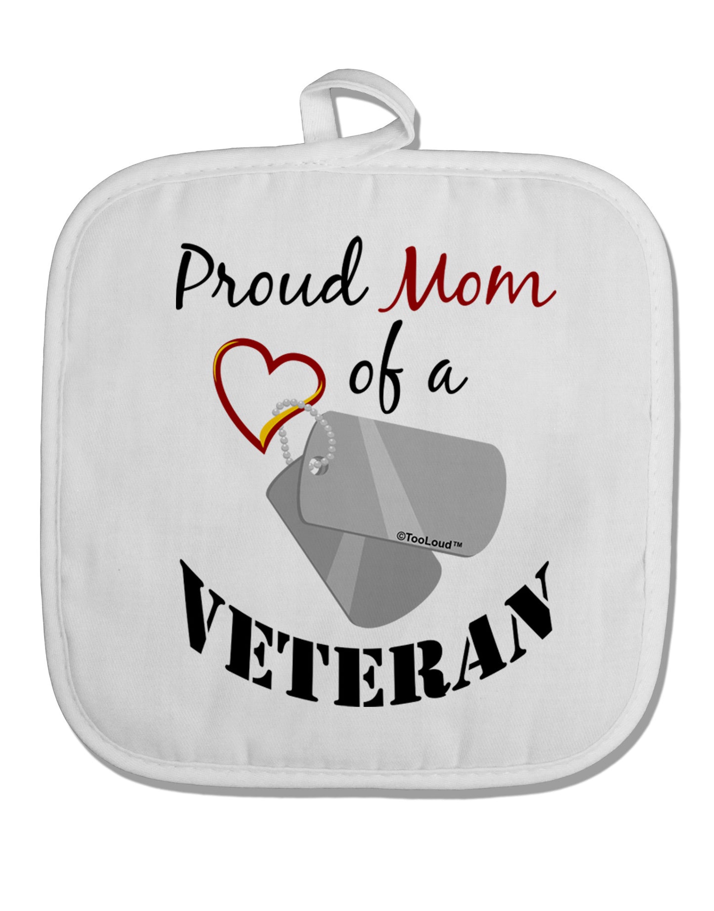 Mom of Veteran White Fabric Pot Holder Hot Pad-Pot Holder-TooLoud-White-Davson Sales