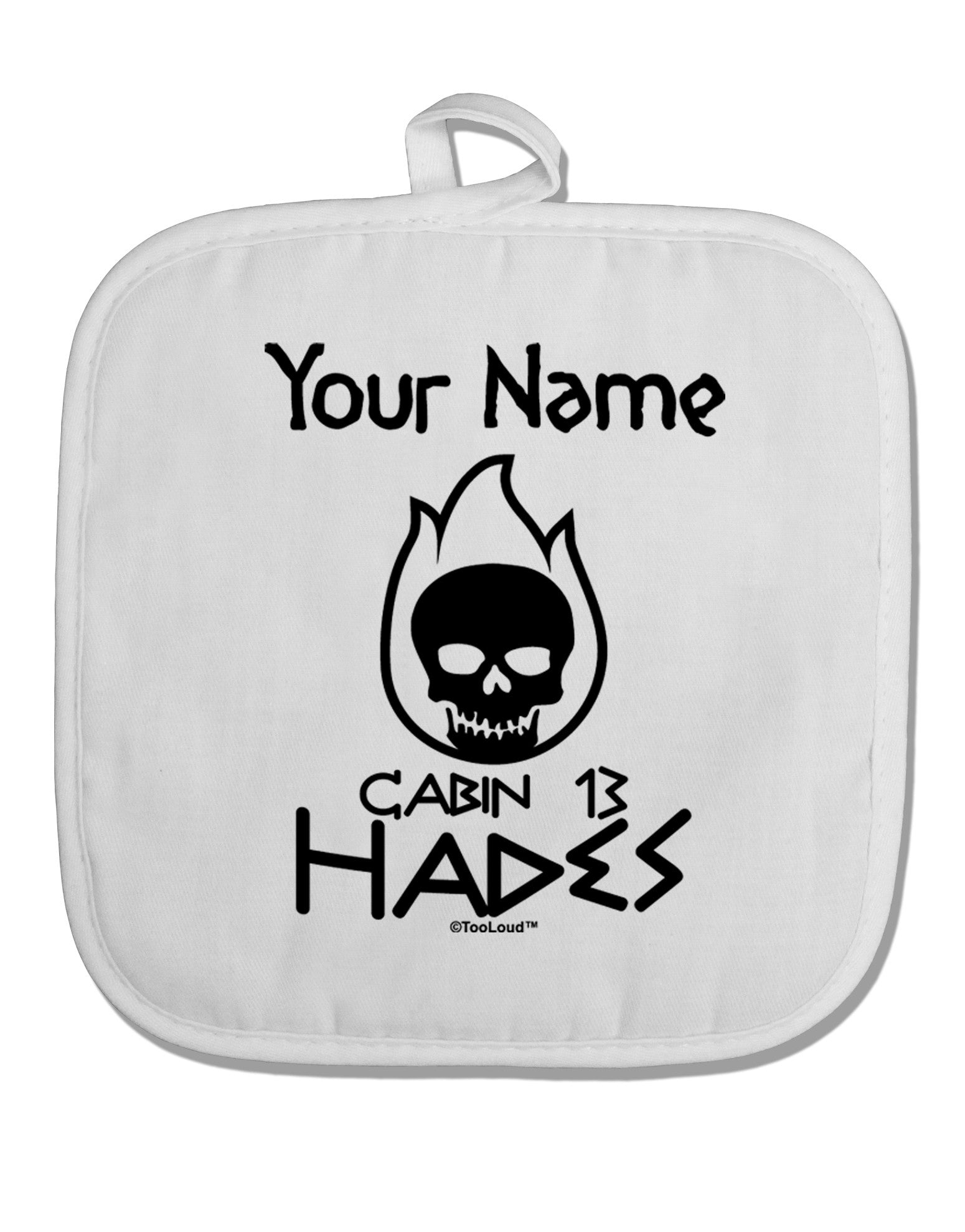 Personalized Cabin 13 Hades White Fabric Pot Holder Hot Pad-Pot Holder-TooLoud-White-Davson Sales