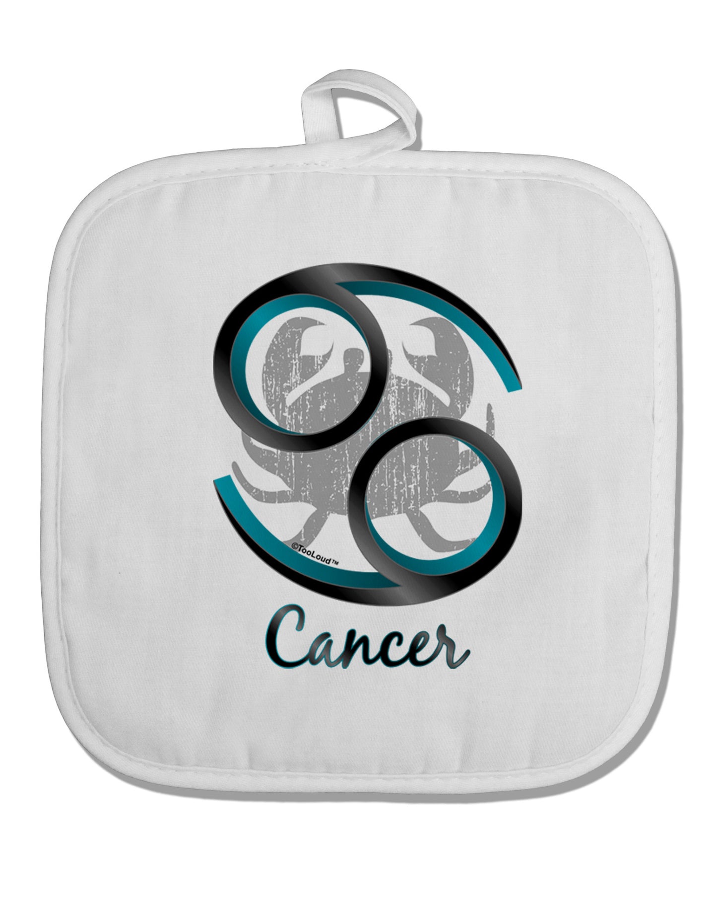 Cancer Symbol White Fabric Pot Holder Hot Pad-Pot Holder-TooLoud-White-Davson Sales
