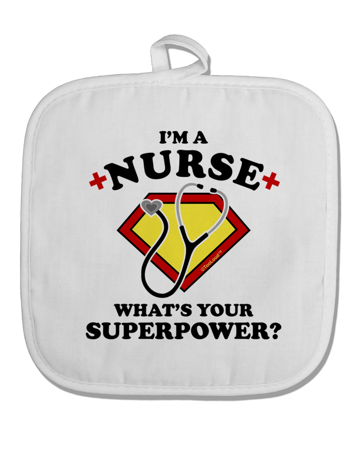 Nurse - Superpower White Fabric Pot Holder Hot Pad-Pot Holder-TooLoud-White-Davson Sales