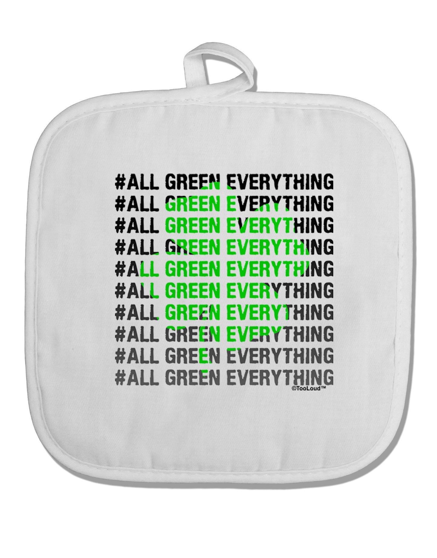 All Green Everything Clover White Fabric Pot Holder Hot Pad-Pot Holder-TooLoud-White-Davson Sales