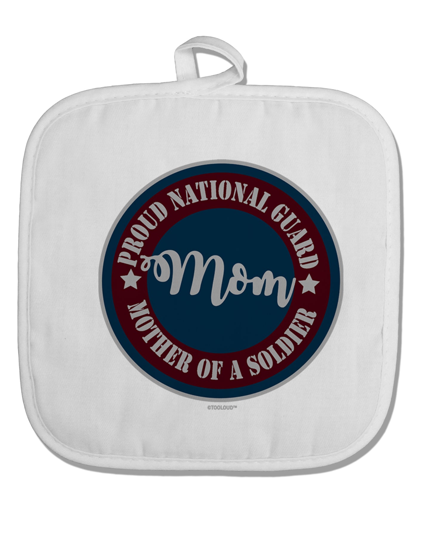 TooLoud Proud National Guard Mom White Fabric Pot Holder Hot Pad-PotHolders-TooLoud-Davson Sales