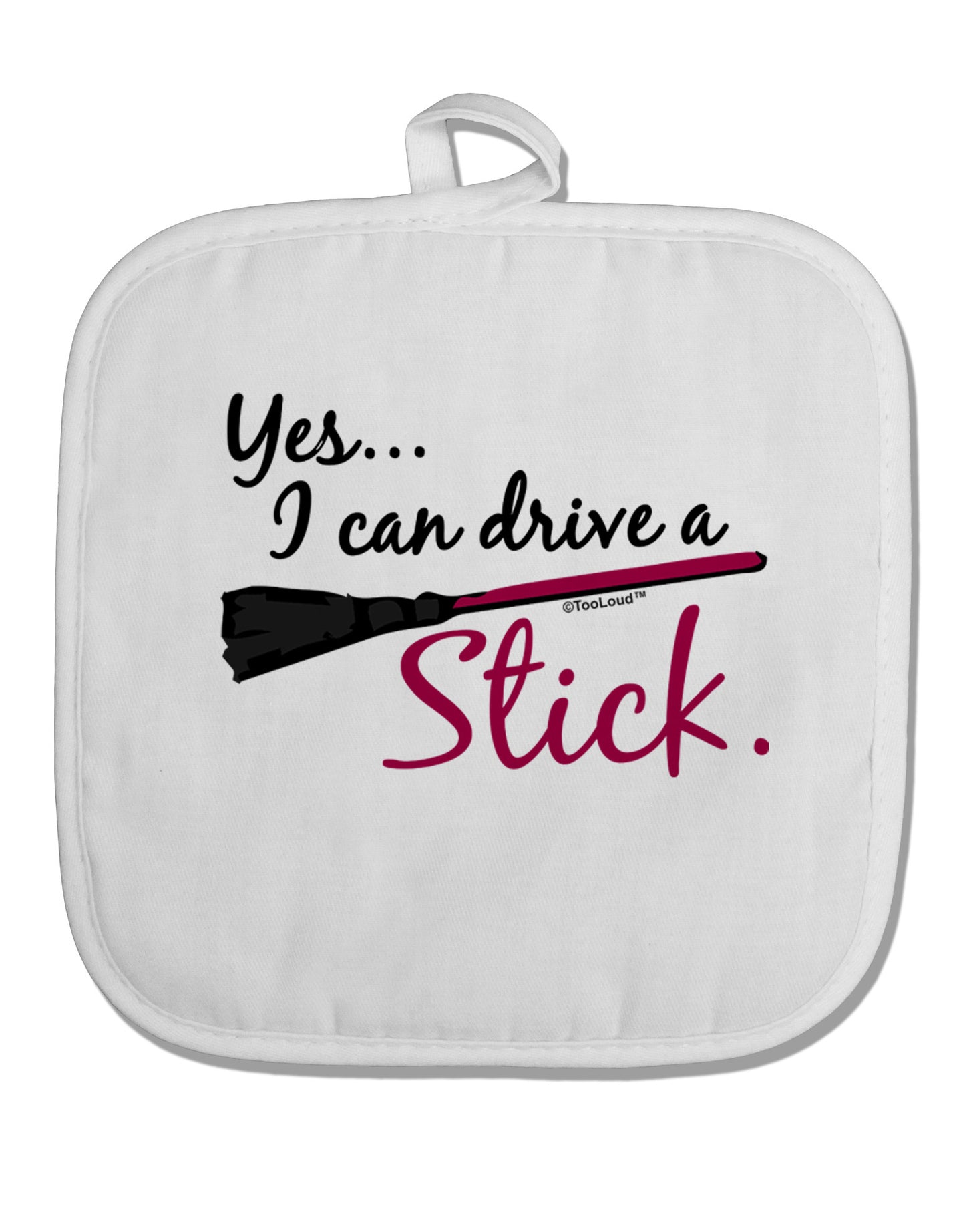 Drive Stick Pink White Fabric Pot Holder Hot Pad-Pot Holder-TooLoud-White-Davson Sales