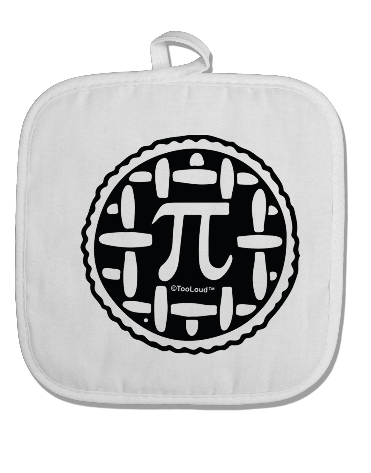 TooLoud Pi Pie White Fabric Pot Holder Hot Pad-PotHolders-TooLoud-Davson Sales
