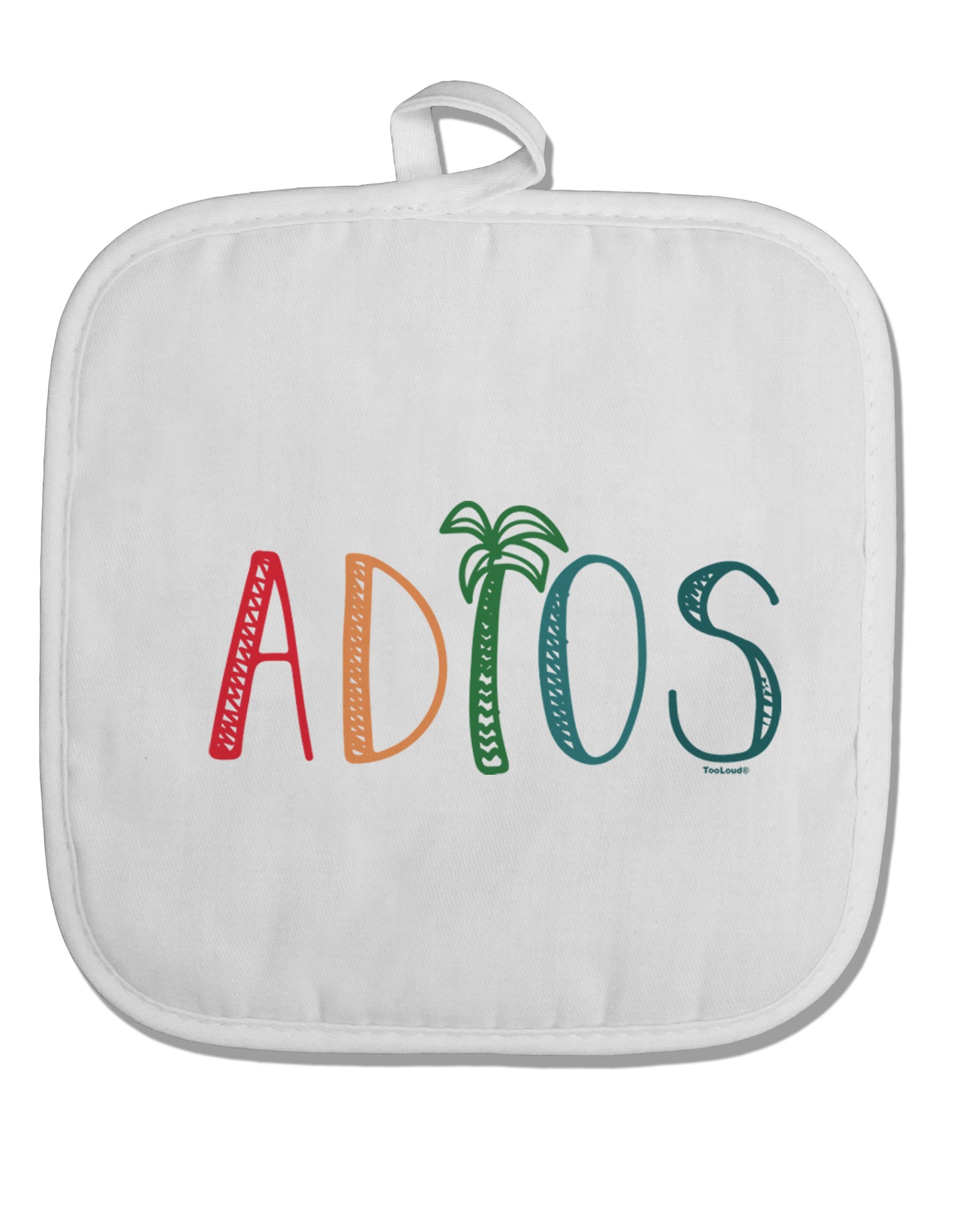 TooLoud Adios White Fabric Pot Holder Hot Pad-PotHolders-TooLoud-Davson Sales