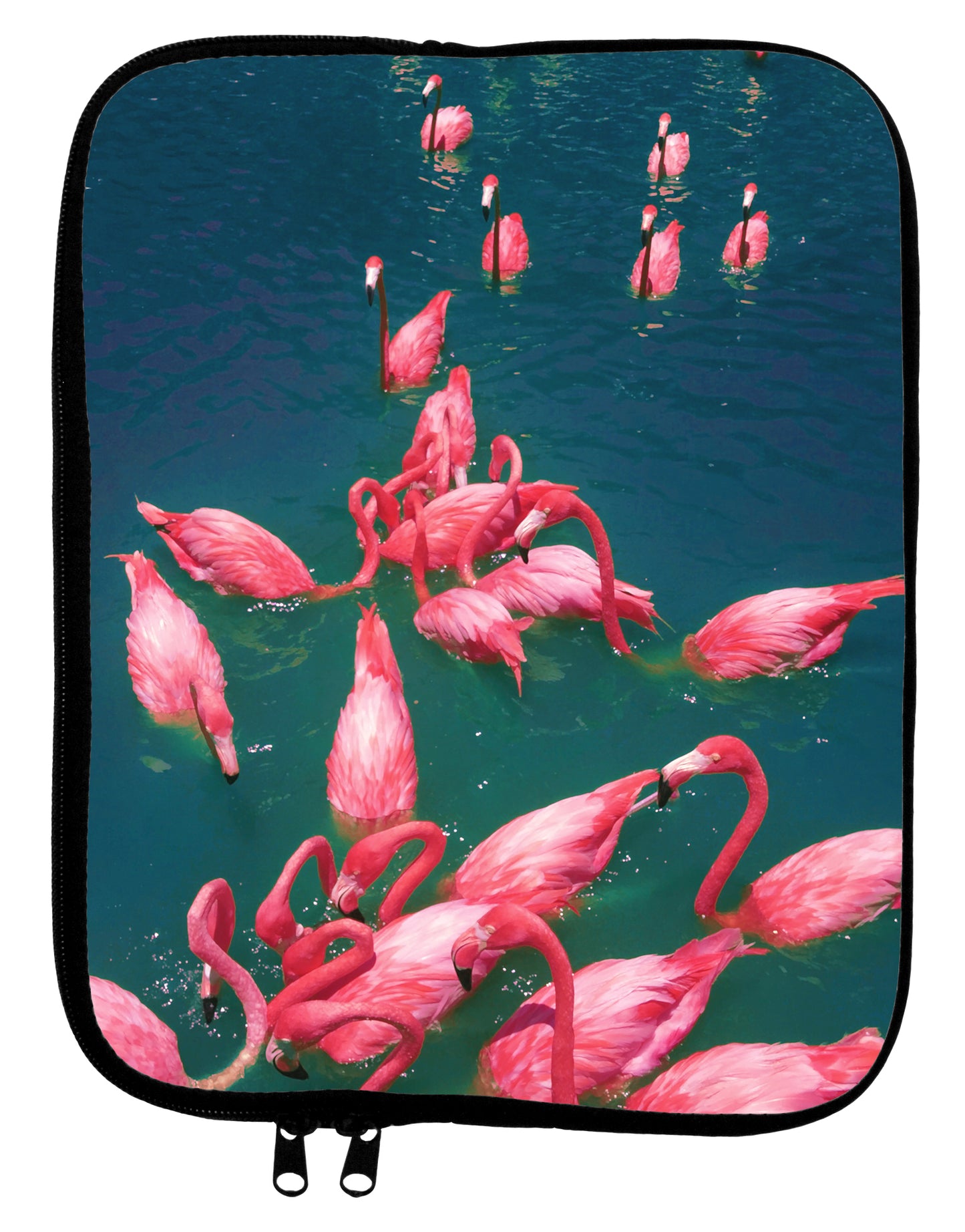 Bright Pink Painted Flamingos 9 x 11.5 Tablet Sleeve All Over Print by TooLoud-TooLoud-White-Black-Davson Sales