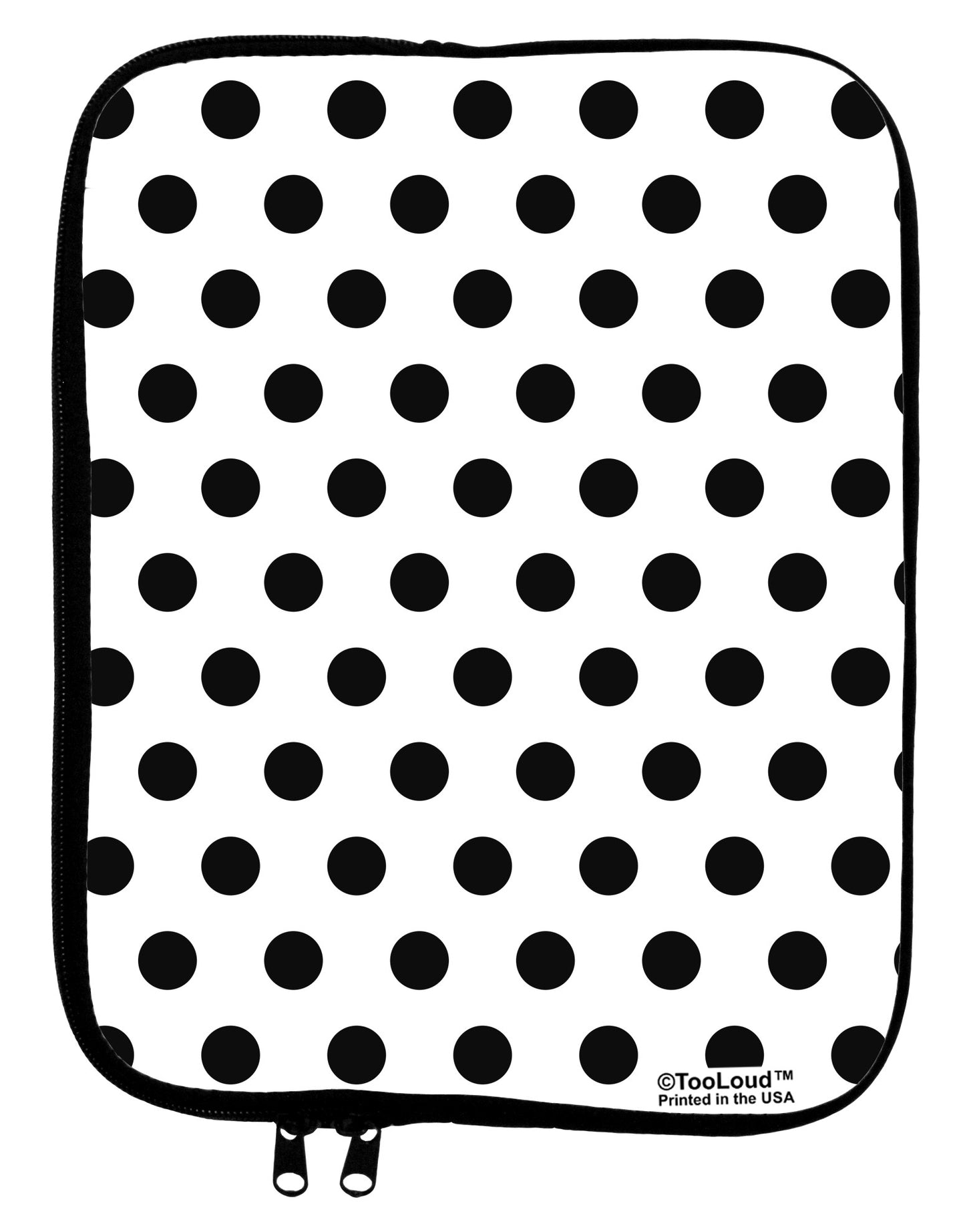 Black Polka Dots on White 9 x 11.5 Tablet Sleeve All Over Print by TooLoud-TooLoud-White-Black-Davson Sales
