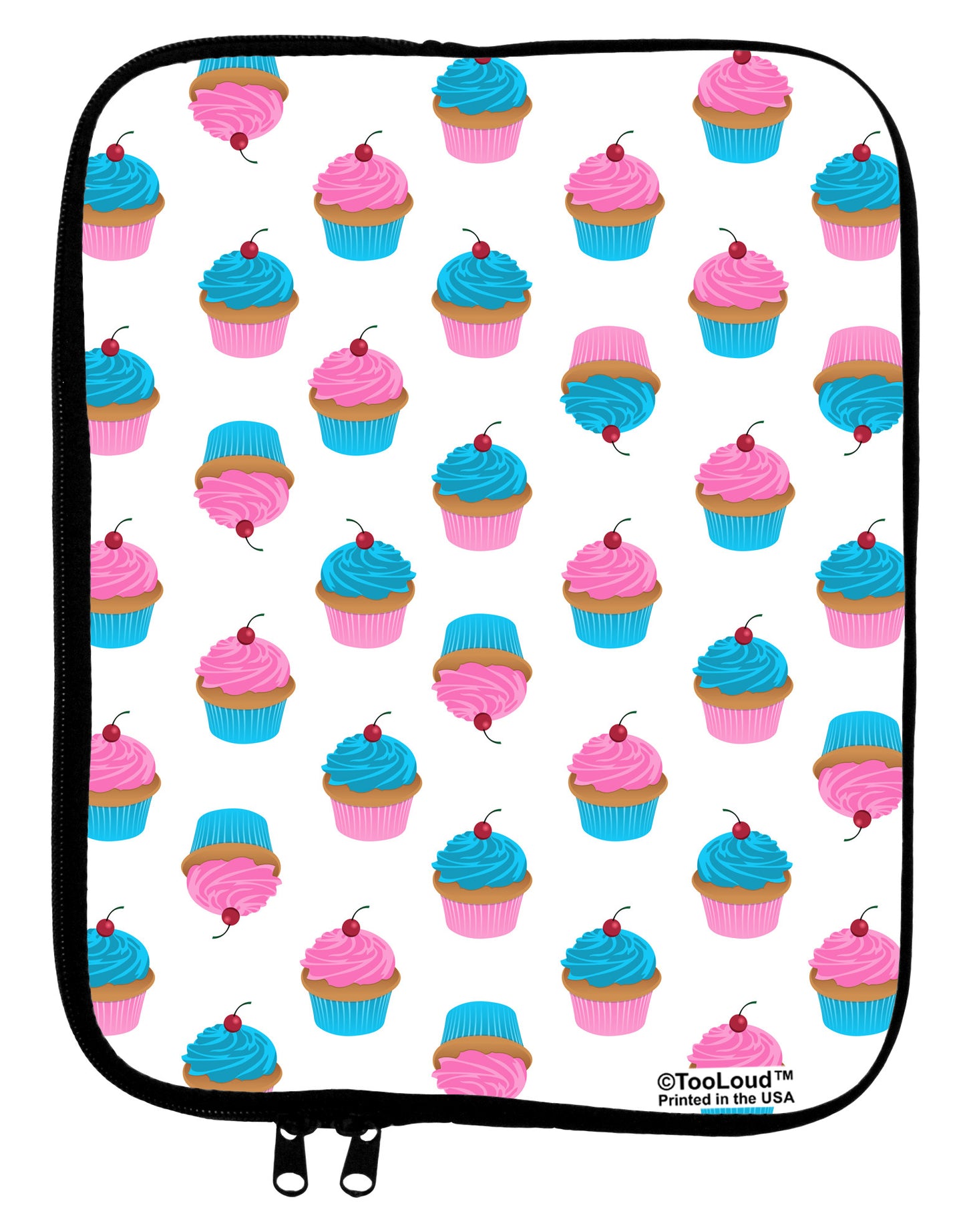 Cute Cupcakes AOP 9 x 11.5 Tablet Sleeve All Over Print-TooLoud-White-Black-Davson Sales