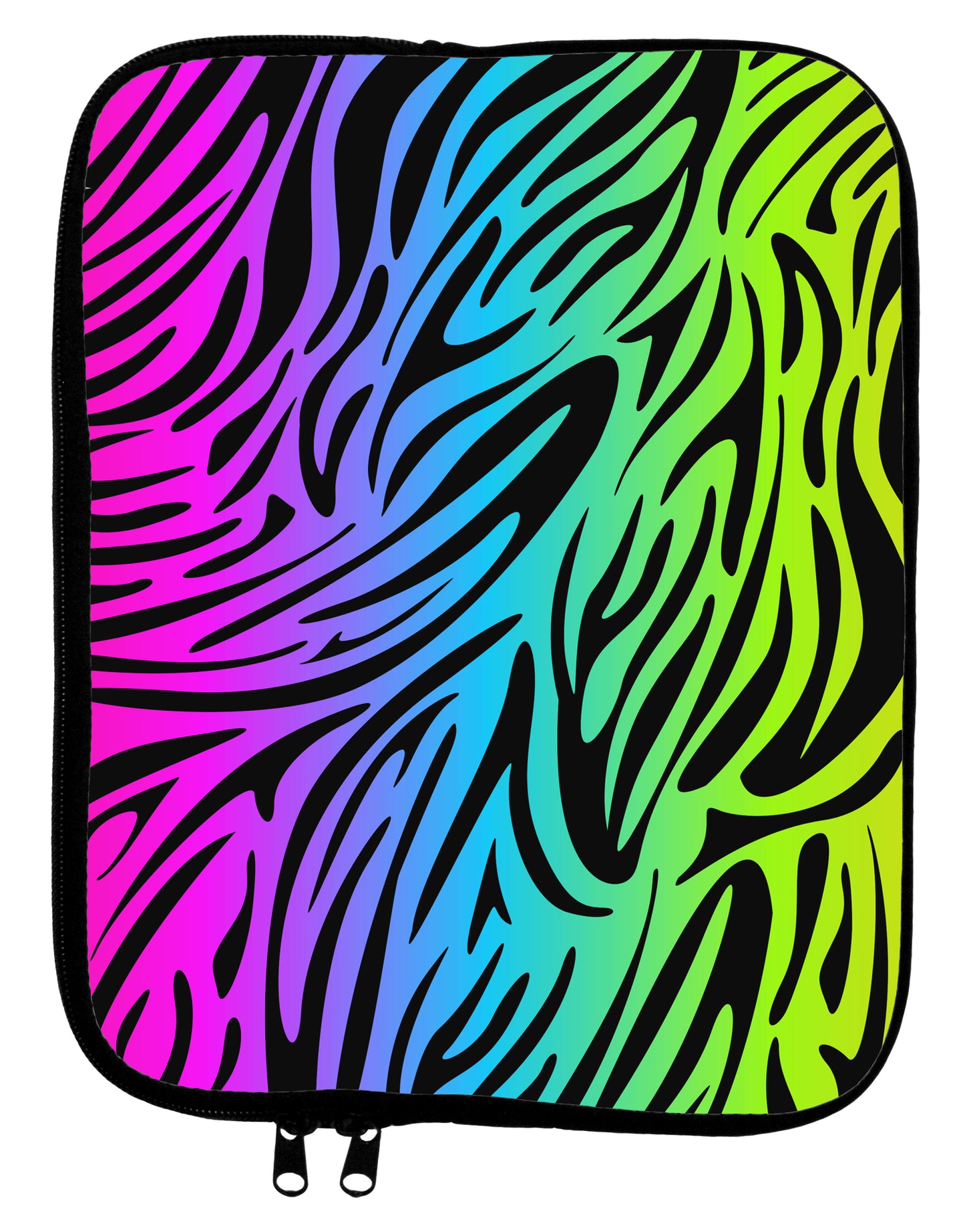 Rainbow Zebra Print 9 x 11.5 Tablet Sleeve All Over Print by TooLoud-TooLoud-White-Black-Davson Sales