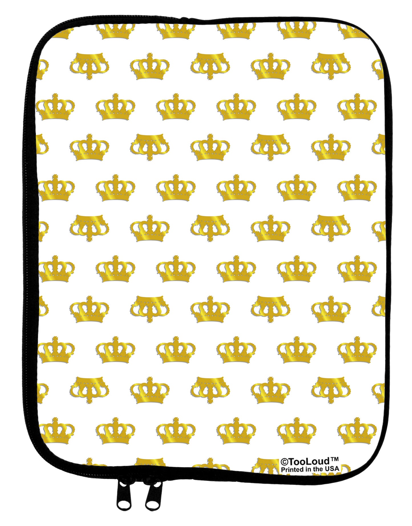 Gold Crowns AOP 9 x 11.5 Tablet Sleeve All Over Print by TooLoud-TooLoud-White-Black-Davson Sales