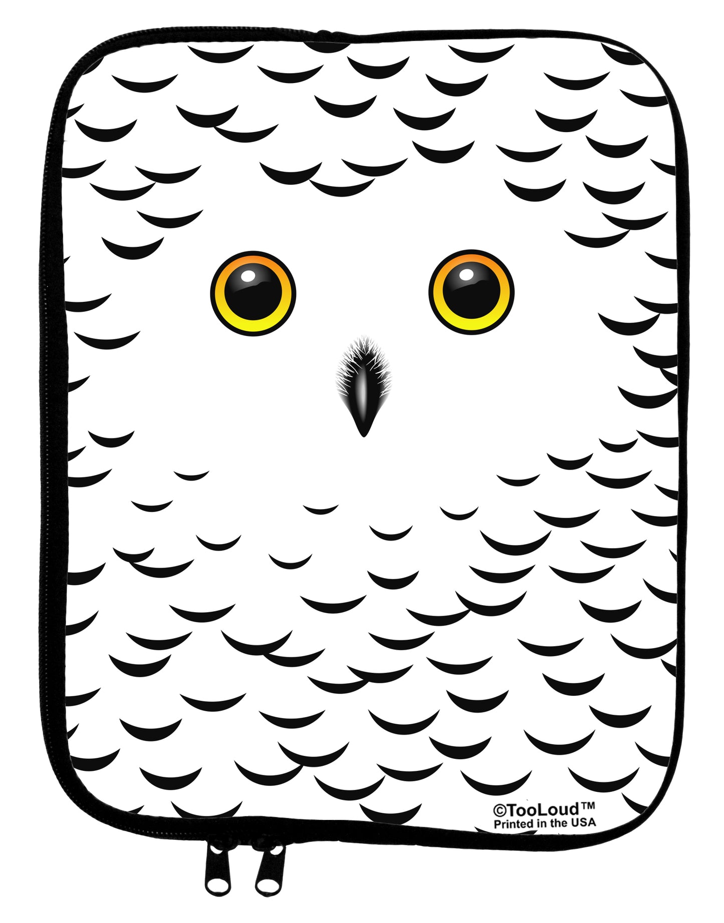 Snowy Owl Cute Animal Face 9 x 11.5 Tablet Sleeve All Over Print by TooLoud-TooLoud-White-Black-Davson Sales