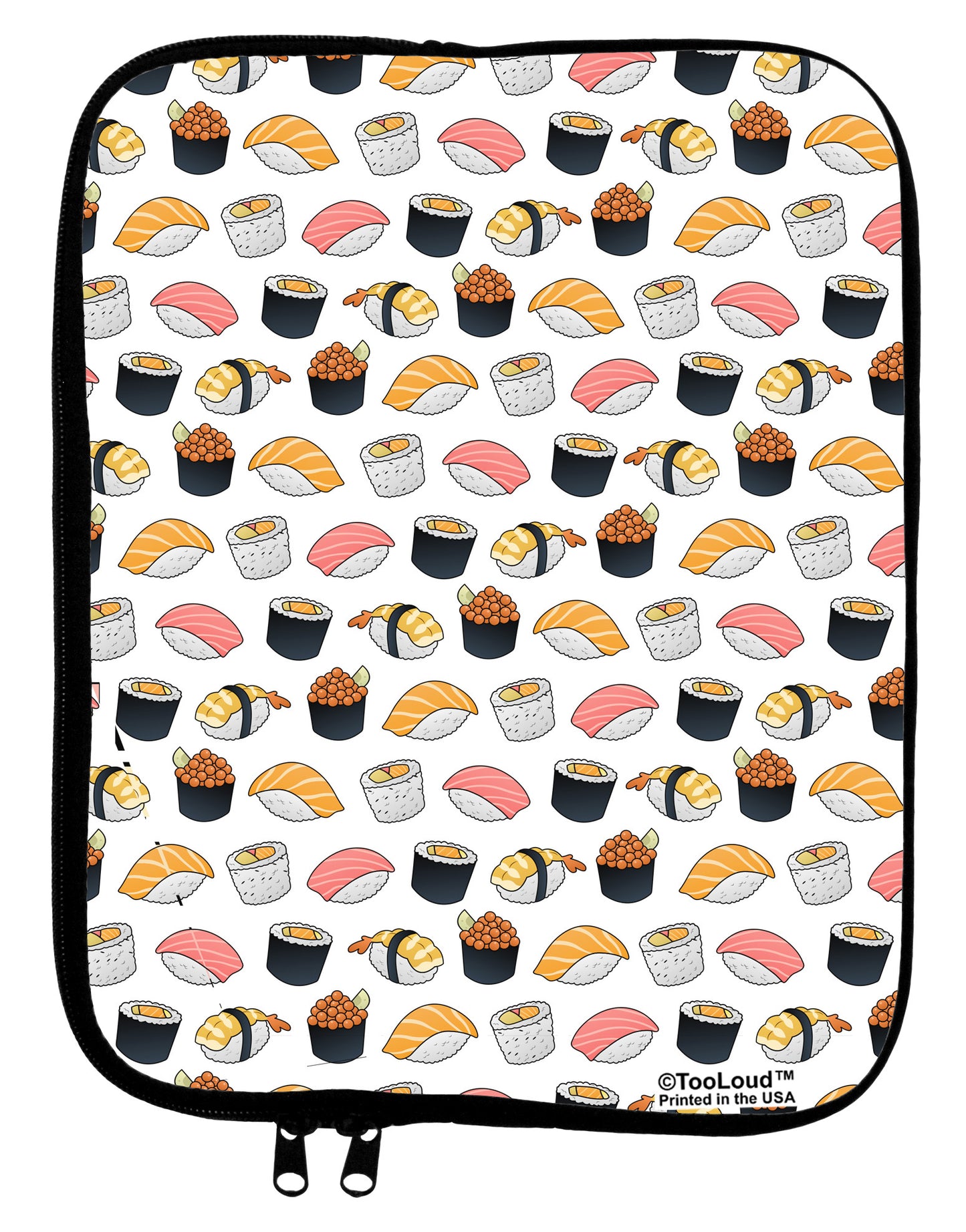 Cute Sushi AOP 9 x 11.5 Tablet Sleeve All Over Print-TooLoud-White-Black-Davson Sales