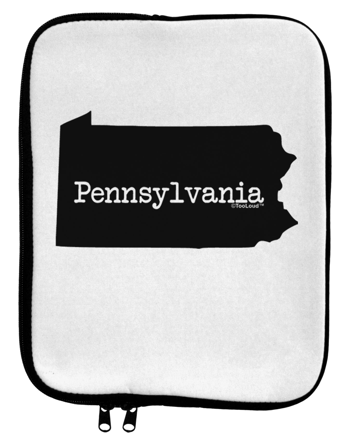 Pennsylvania - United States Shape 9 x 11.5 Tablet Sleeve by TooLoud-TooLoud-White-Black-Davson Sales