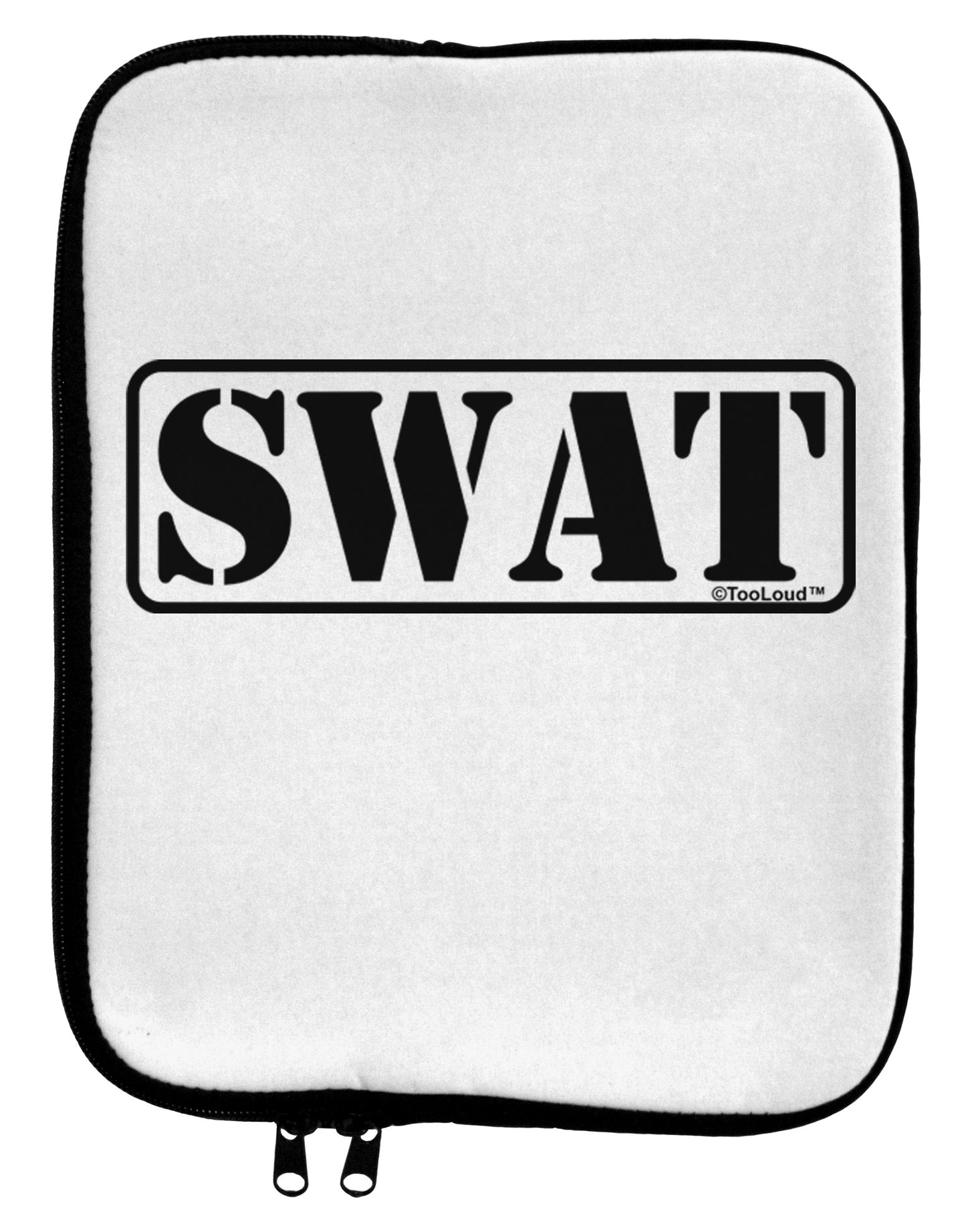 SWAT Team Logo - Text #2 9 x 11.5 Tablet Sleeve by TooLoud-TooLoud-White-Black-Davson Sales