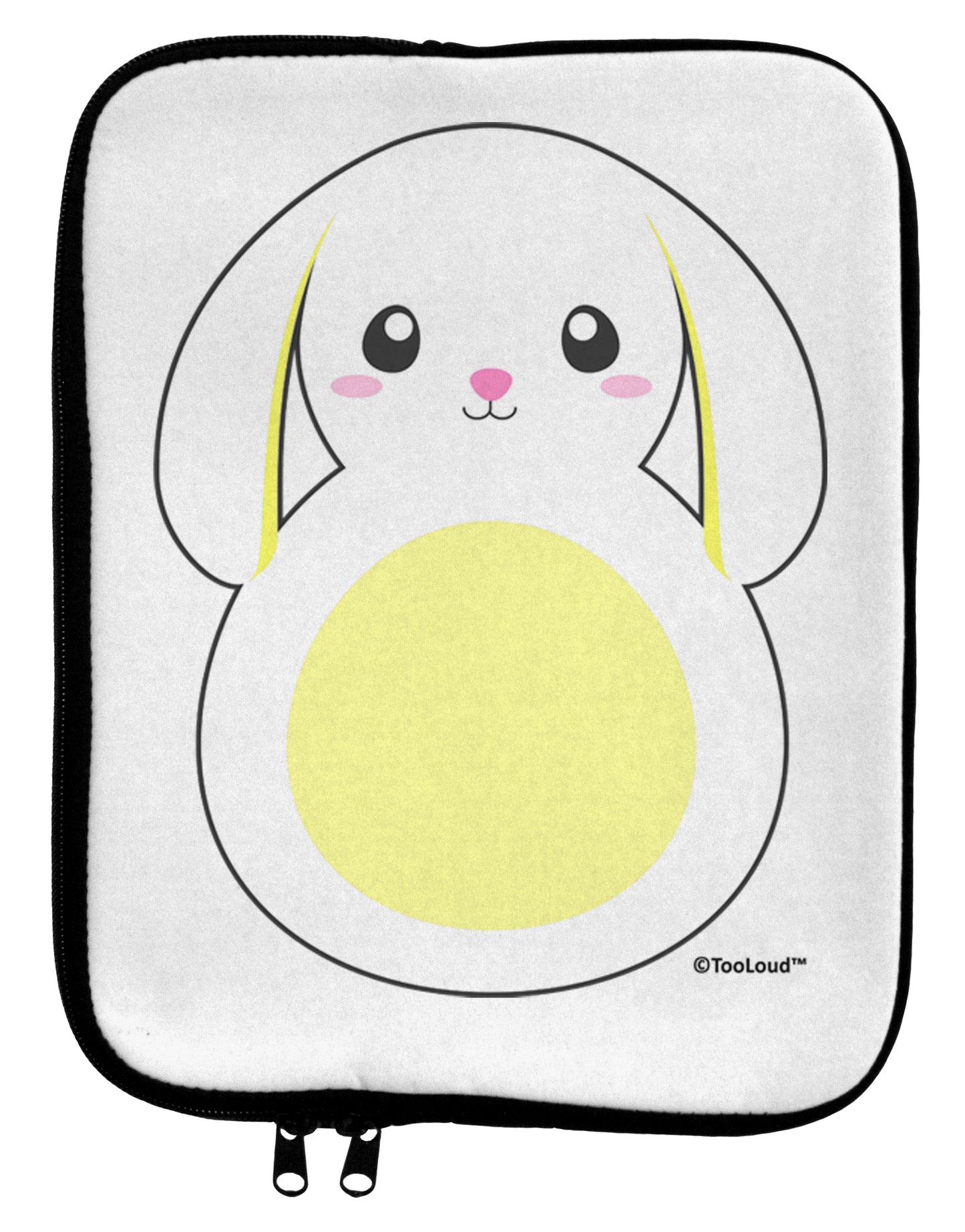 Cute Bunny with Floppy Ears - Yellow 9 x 11.5 Tablet Sleeve by TooLoud-TooLoud-White-Black-Davson Sales