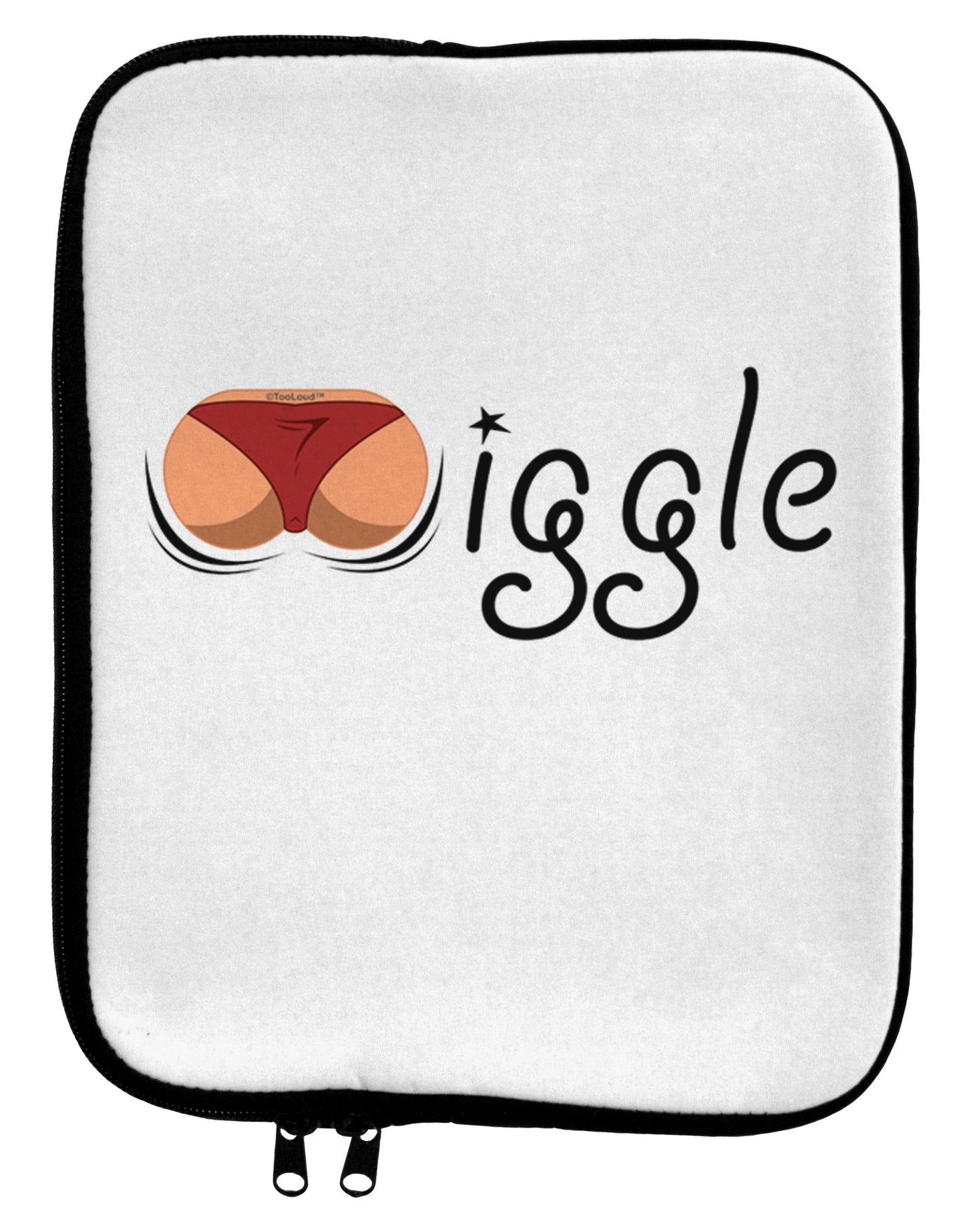 Wiggle - Twerk Medium 9 x 11.5 Tablet Sleeve-TooLoud-White-Black-Davson Sales