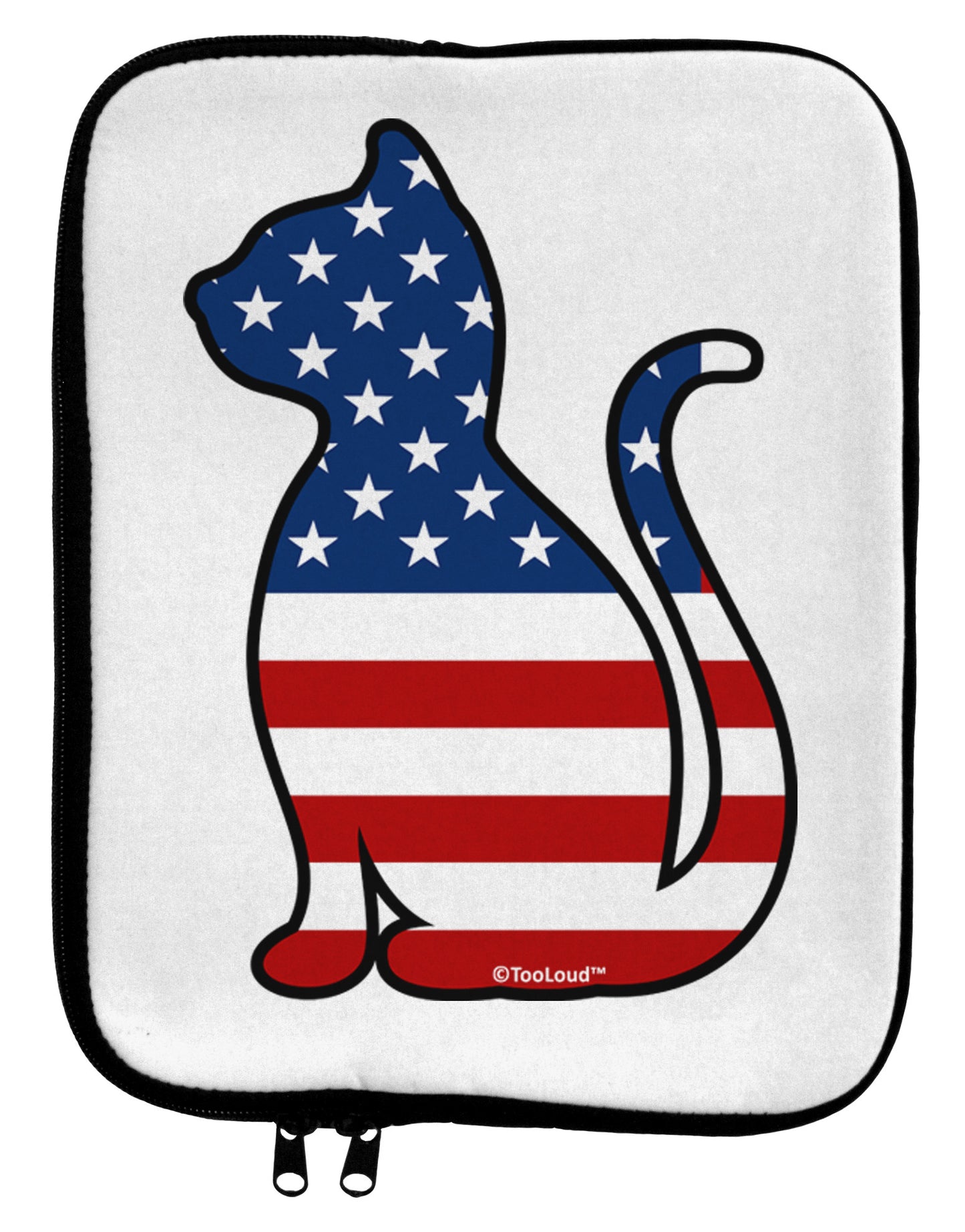 Patriotic Cat Design 9 x 11.5 Tablet Sleeve by TooLoud-TooLoud-White-Black-Davson Sales