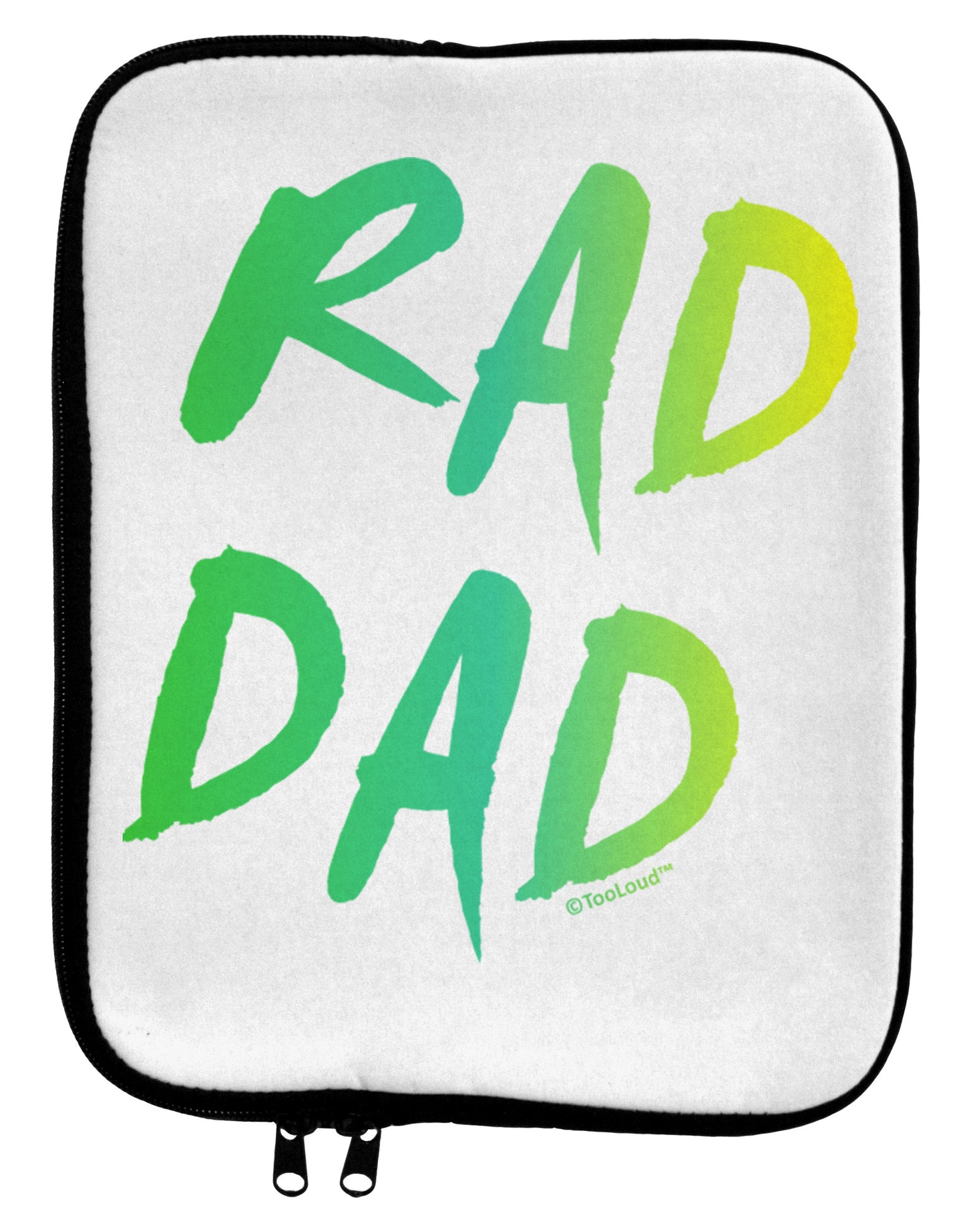 Rad Dad Design - 80s Neon 9 x 11.5 Tablet Sleeve by TooLoud-TooLoud-White-Black-Davson Sales