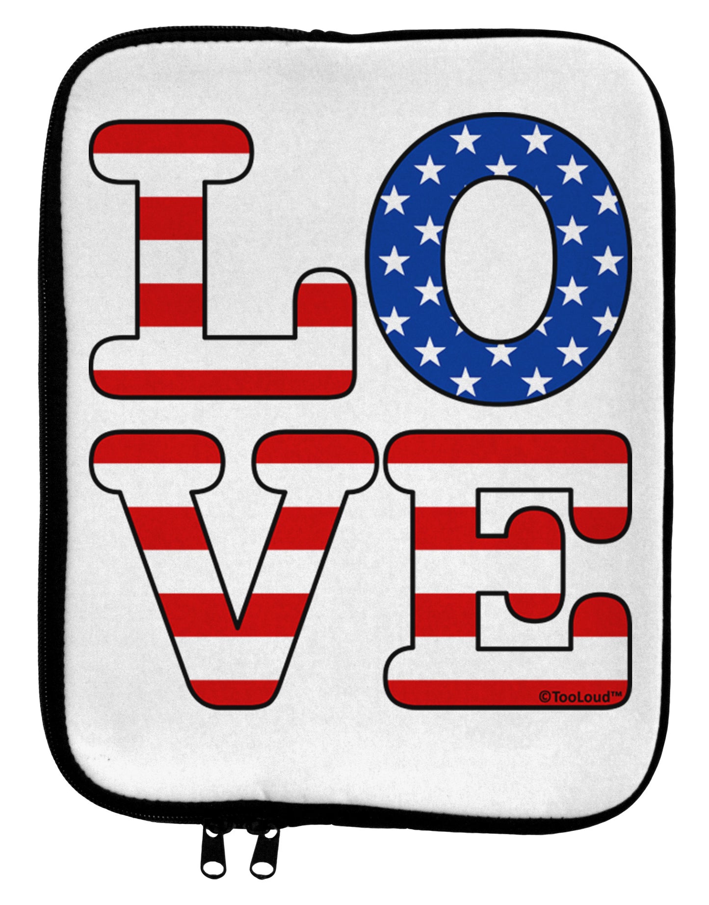 American Love Design 9 x 11.5 Tablet Sleeve by TooLoud-TooLoud-White-Black-Davson Sales