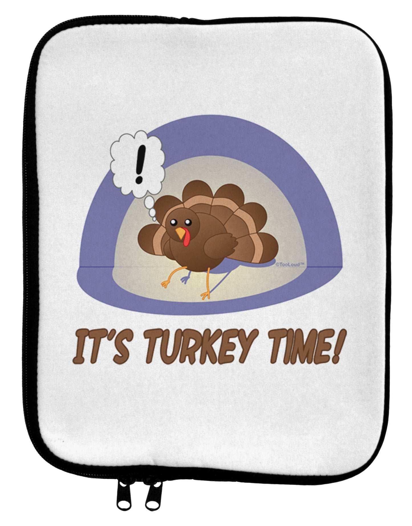 Escaping Turkey - Turkey Time Funny 9 x 11.5 Tablet Sleeve-TooLoud-White-Black-Davson Sales