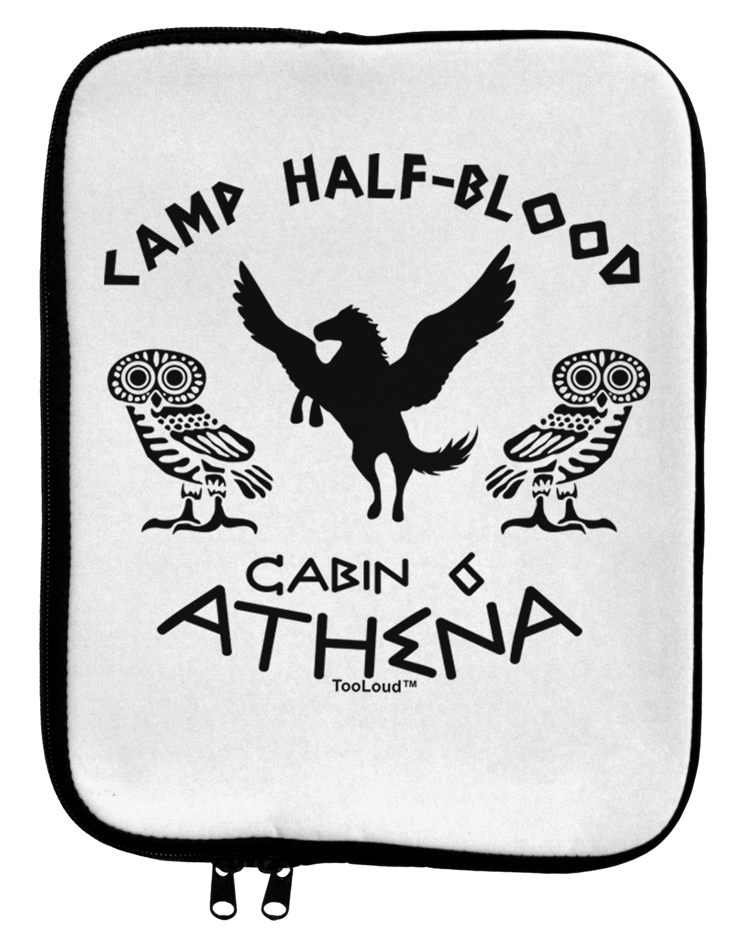 Camp Half Blood Cabin 6 Athena 9 x 11.5 Tablet Sleeve by TooLoud-TooLoud-White-Black-Davson Sales