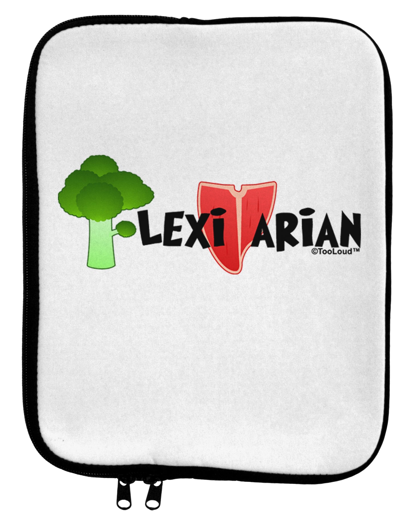 Flexitarian 9 x 11.5 Tablet Sleeve by TooLoud-TooLoud-White-Black-Davson Sales