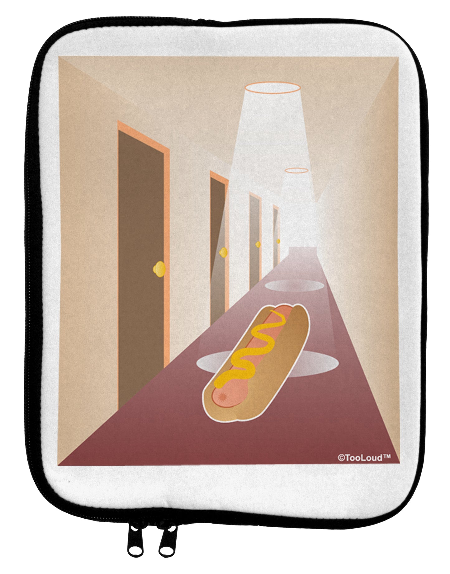 Hotdog in a Hallway 9 x 11.5 Tablet Sleeve by TooLoud-TooLoud-White-Black-Davson Sales