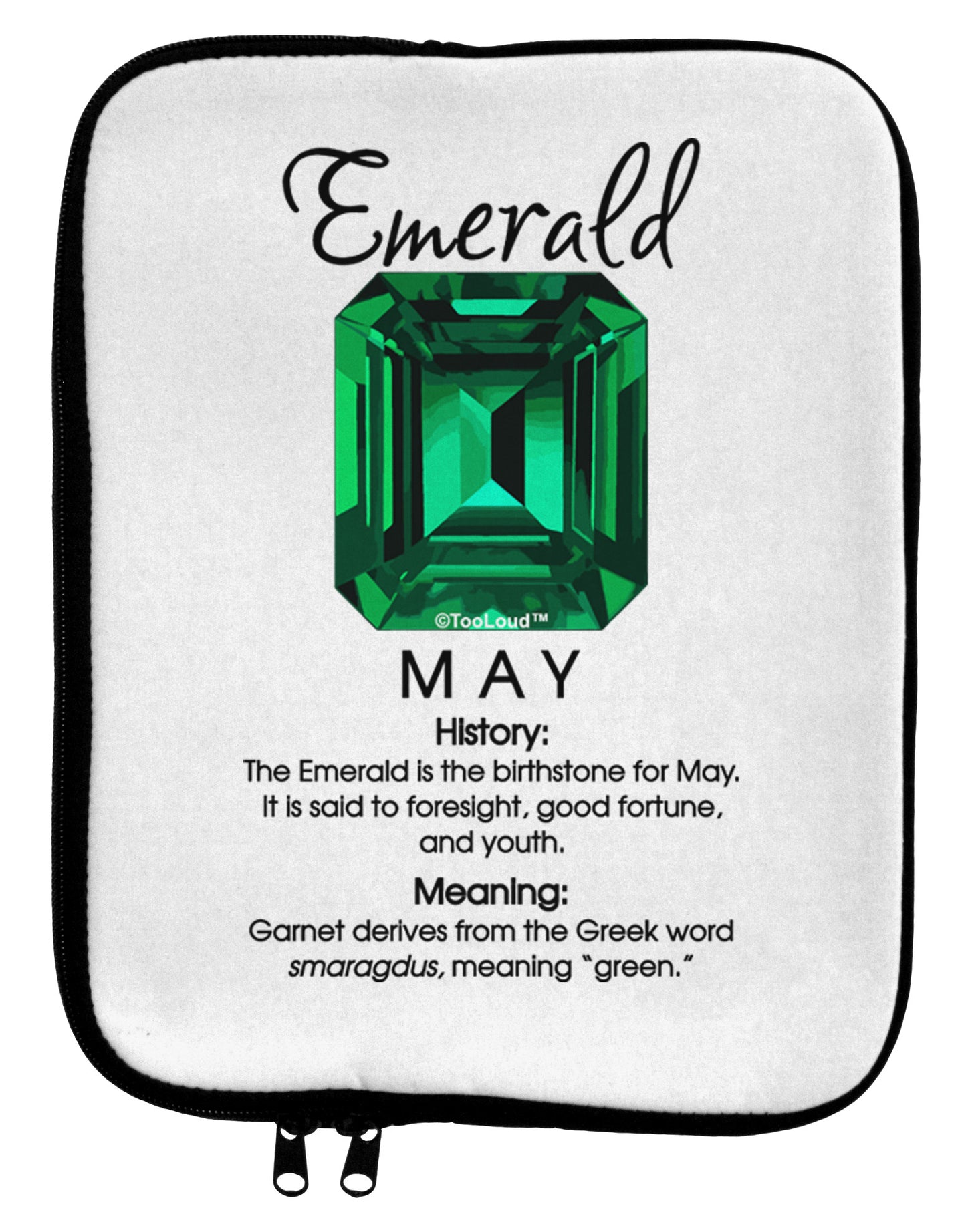 Birthstone Emerald 9 x 11.5 Tablet Sleeve by TooLoud-TooLoud-White-Black-Davson Sales