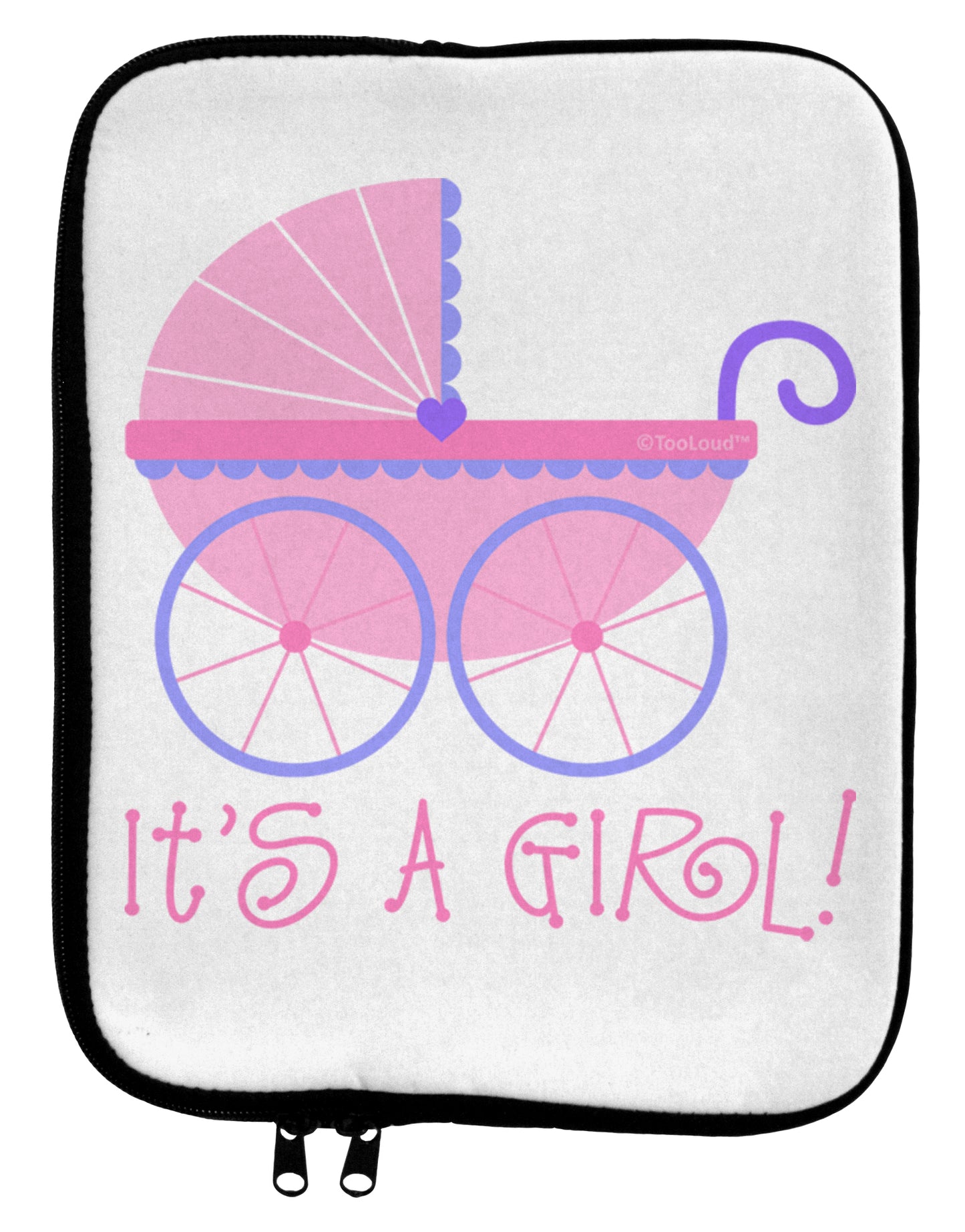 It's a Girl - Baby Carriage 9 x 11.5 Tablet Sleeve by TooLoud-TooLoud-White-Black-Davson Sales