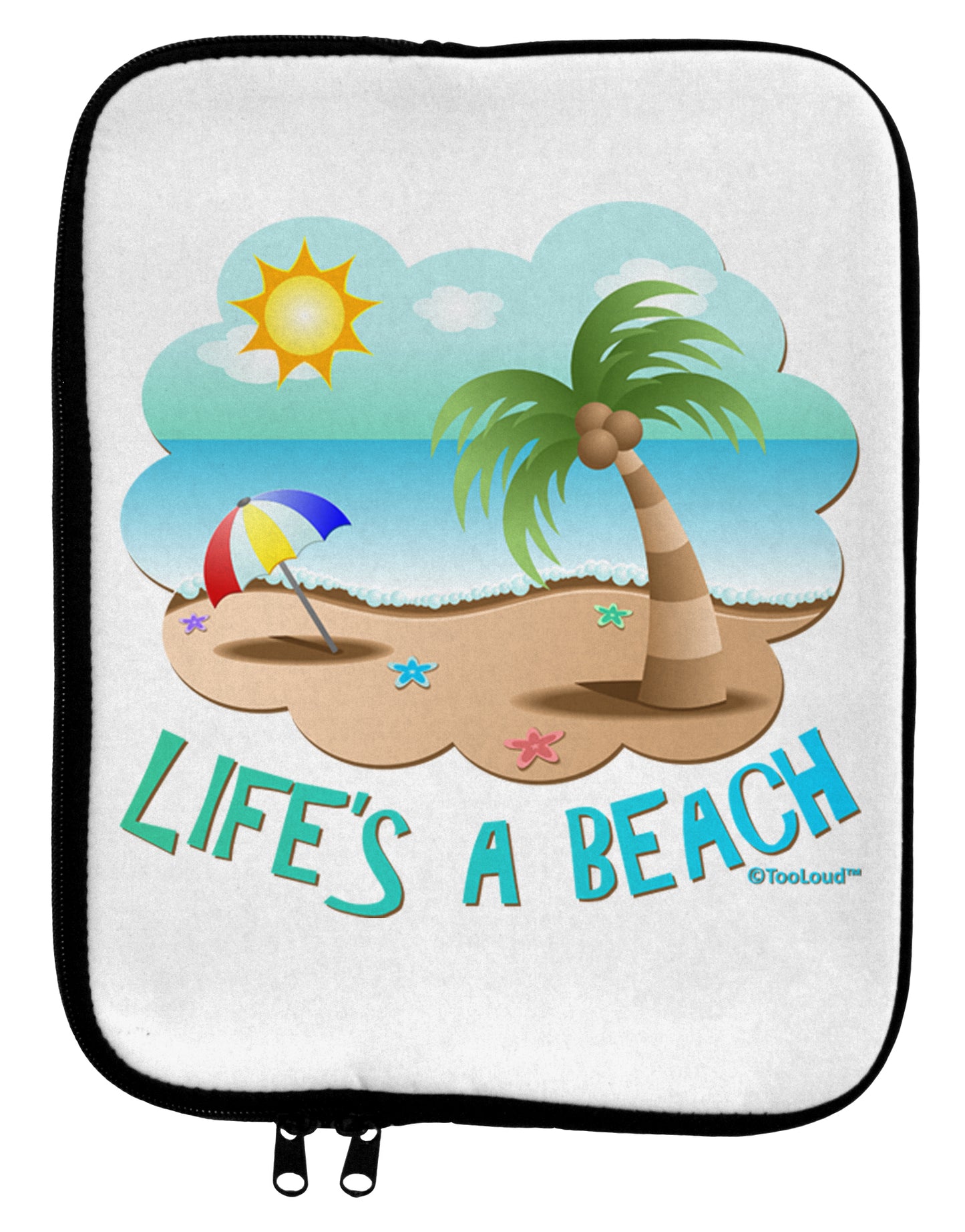 Fun Summer Beach Scene - Life's a Beach 9 x 11.5 Tablet Sleeve by TooLoud-TooLoud-White-Black-Davson Sales