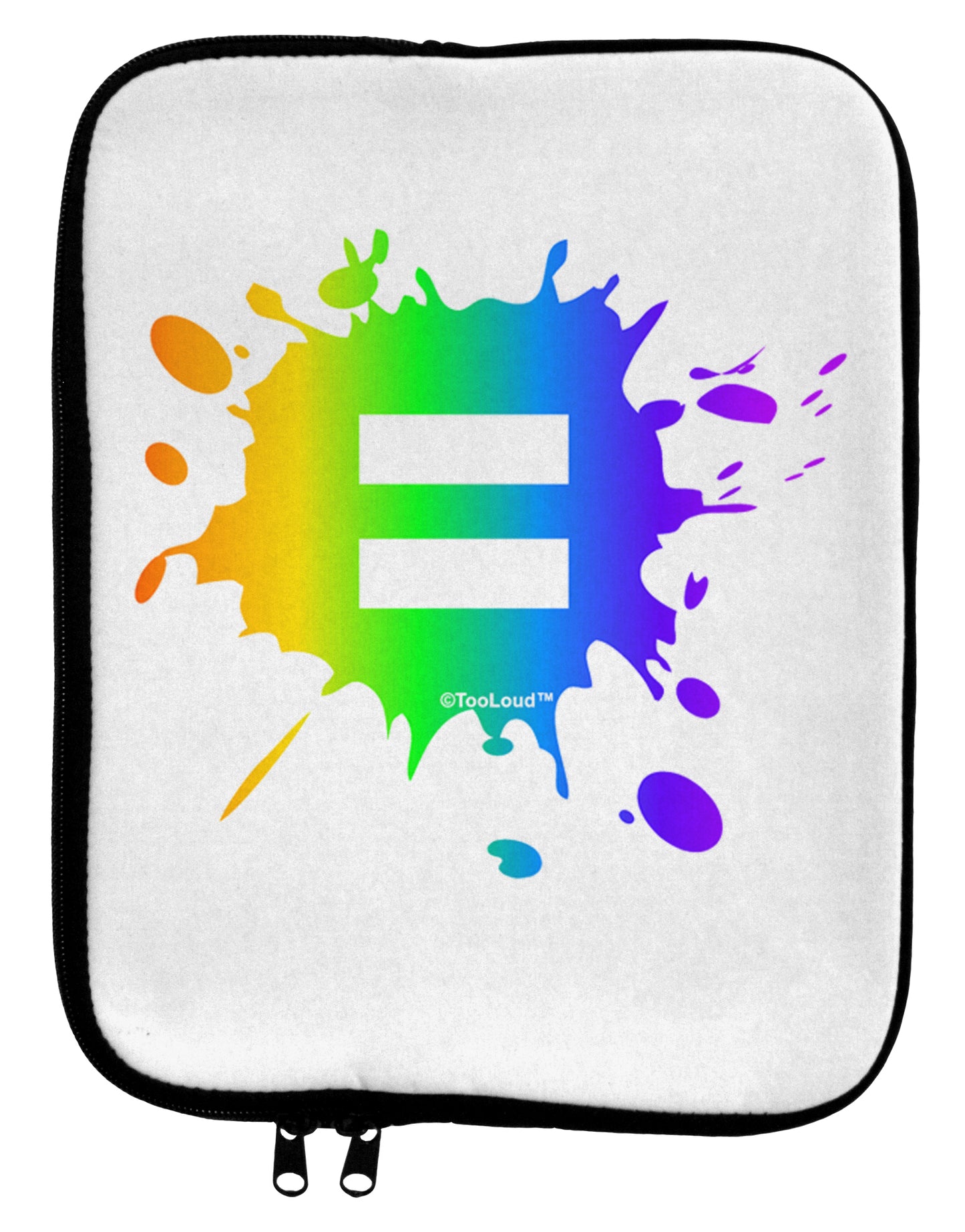 Equal Rainbow Paint Splatter 9 x 11.5 Tablet Sleeve by TooLoud-TooLoud-White-Black-Davson Sales