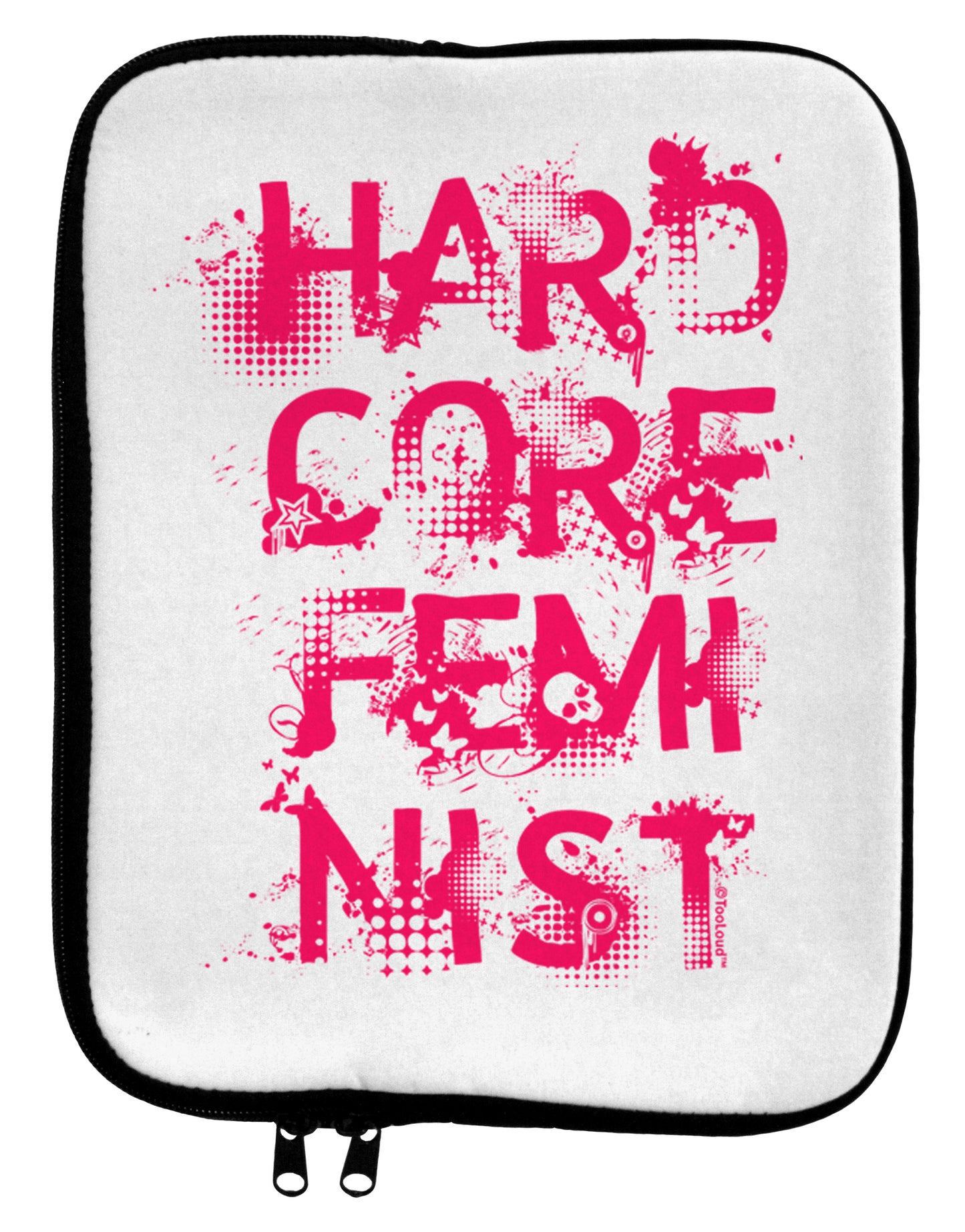 Hardcore Feminist - Pink 9 x 11.5 Tablet Sleeve by TooLoud-TooLoud-White-Black-Davson Sales