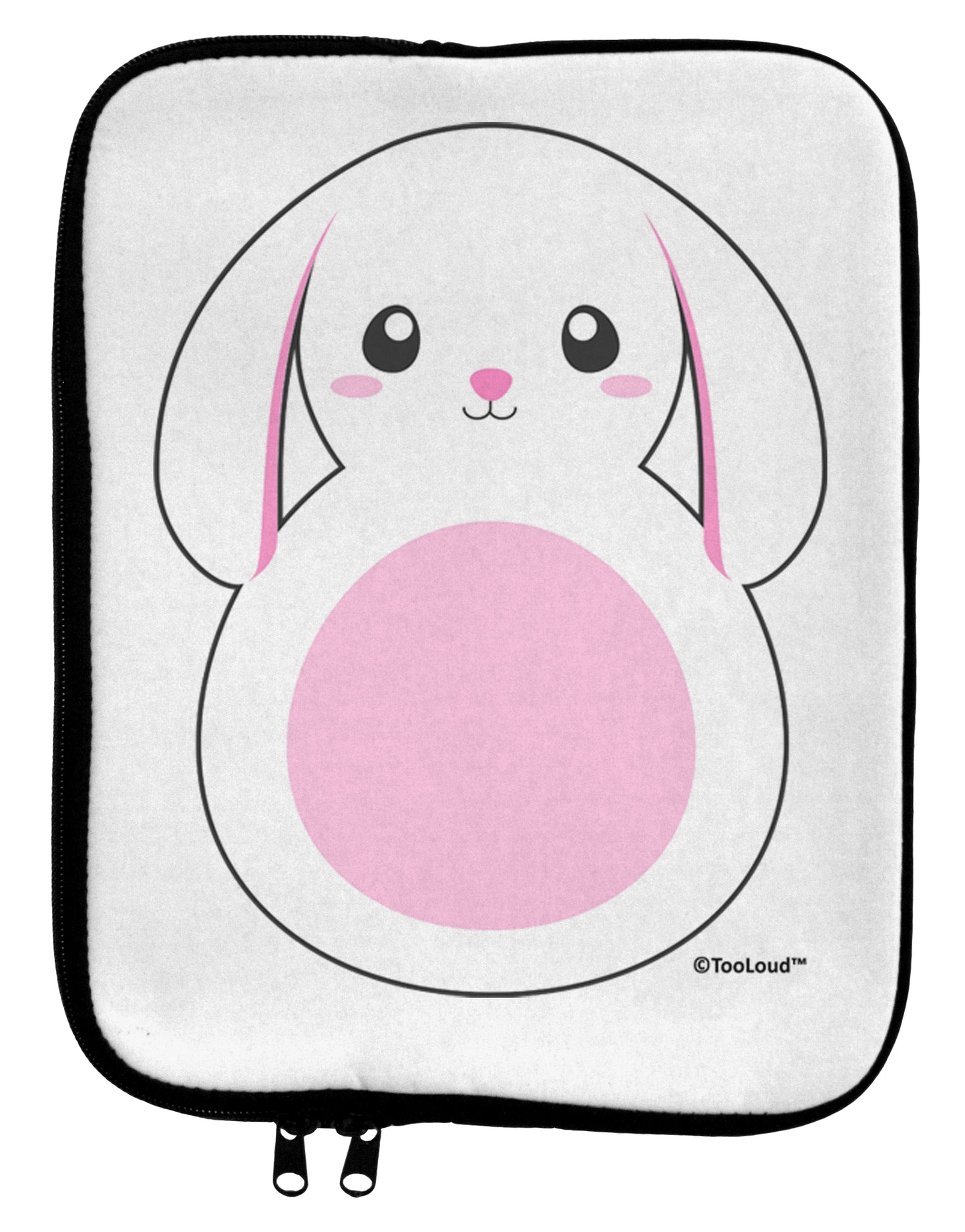 Cute Bunny with Floppy Ears - Pink 9 x 11.5 Tablet Sleeve by TooLoud-TooLoud-White-Black-Davson Sales
