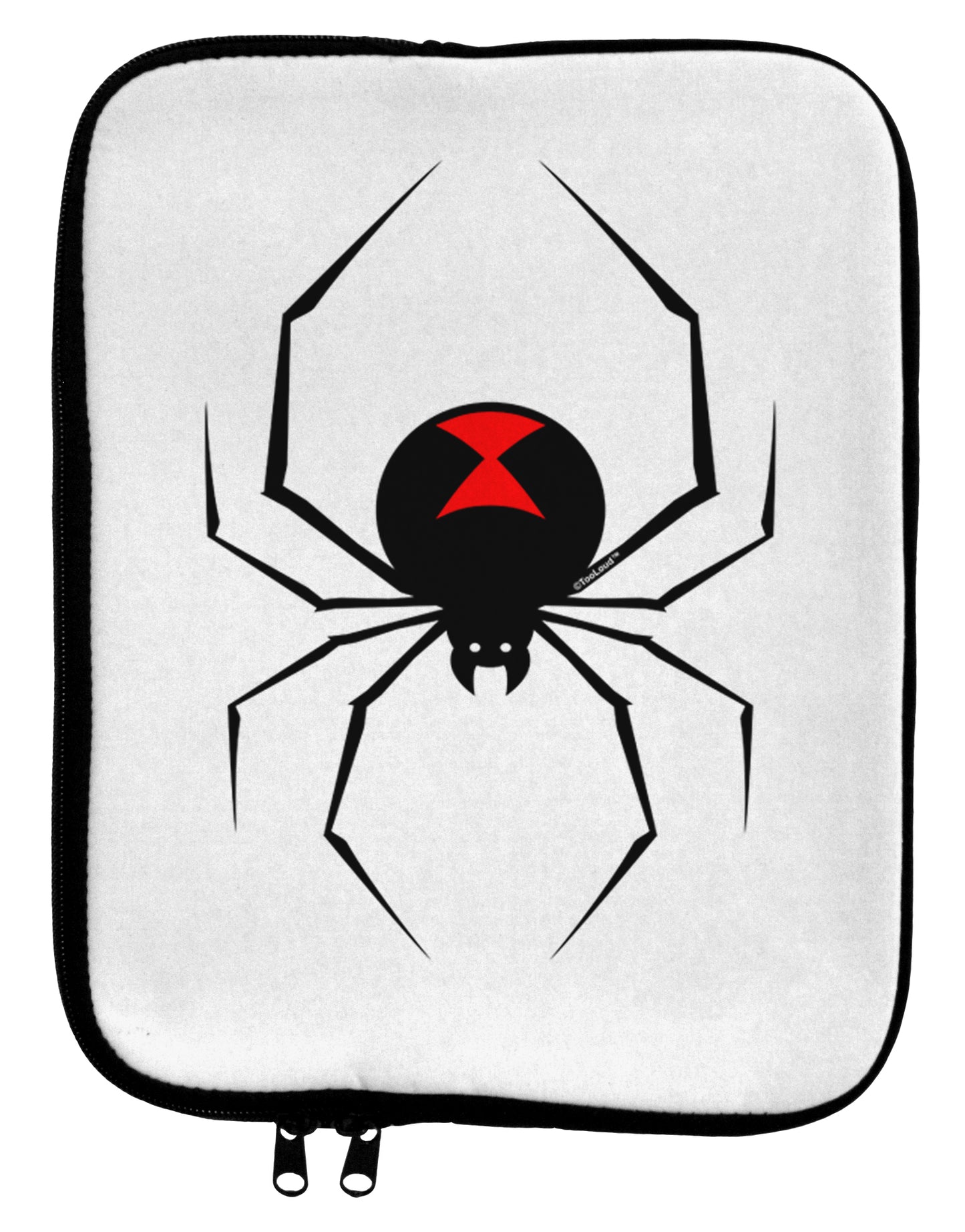 Black Widow Spider Design 9 x 11.5 Tablet Sleeve-TooLoud-White-Black-Davson Sales