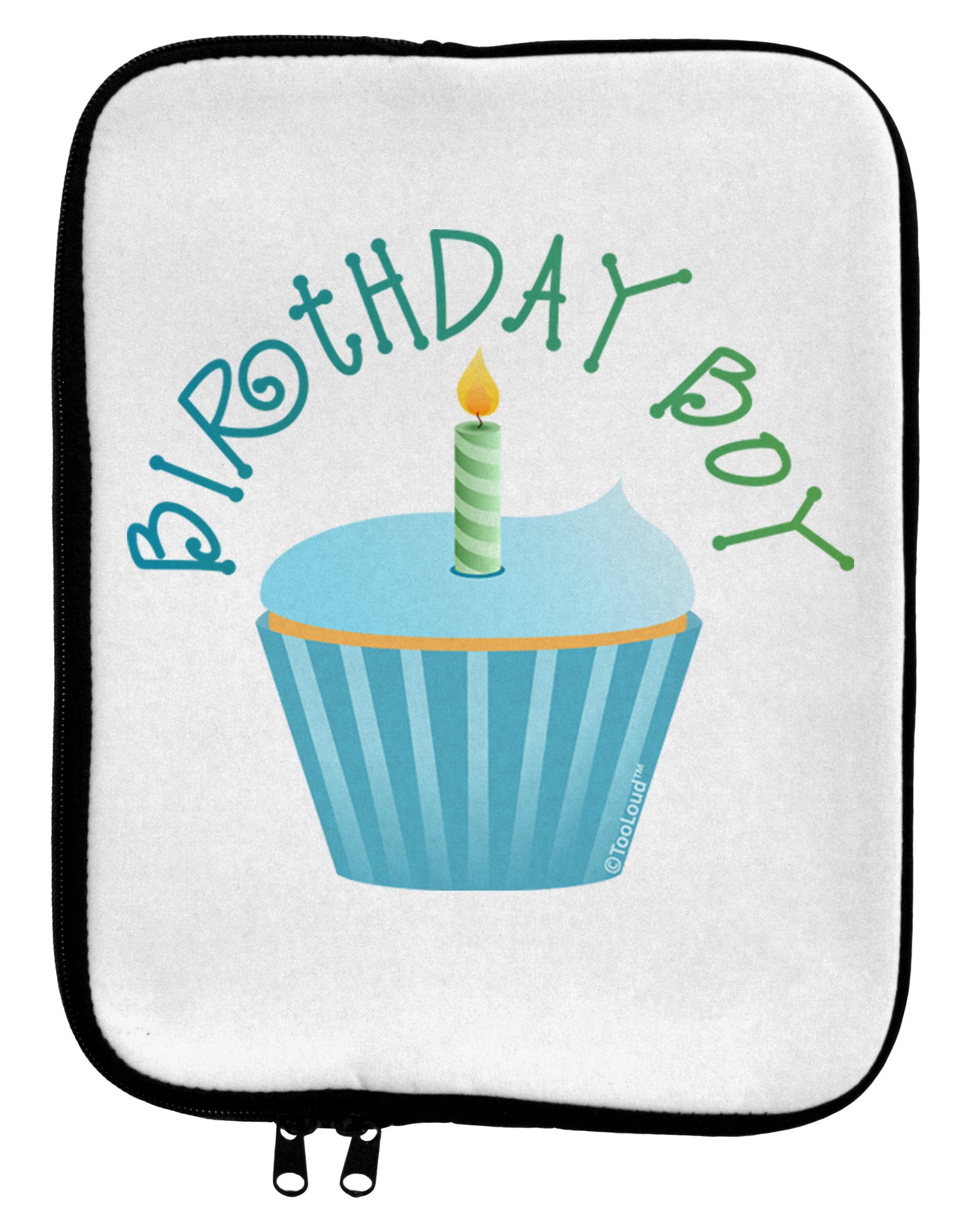 Birthday Boy - Candle Cupcake 9 x 11.5 Tablet Sleeve by TooLoud-TooLoud-White-Black-Davson Sales