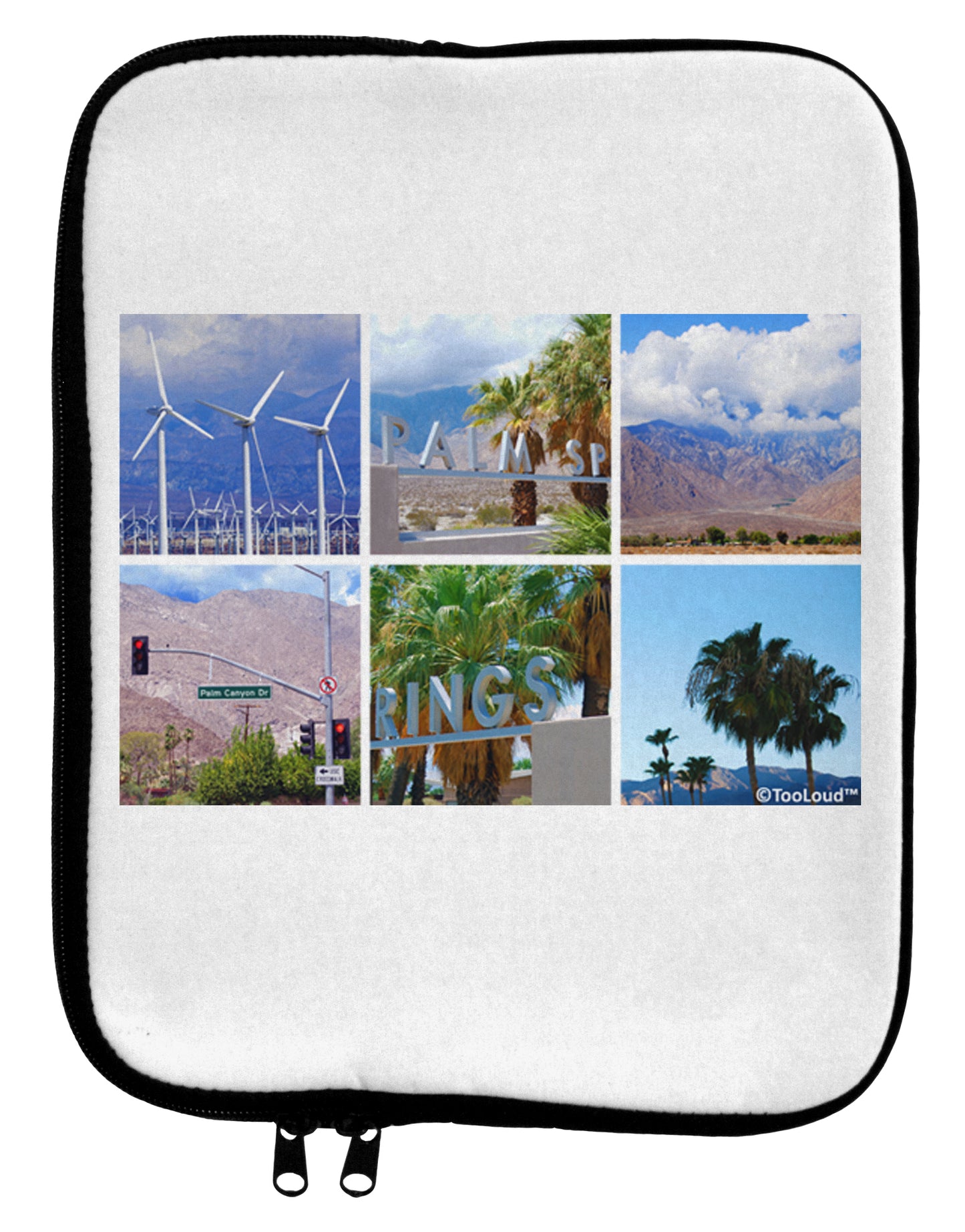 Palm Springs Square Collage 9 x 11.5 Tablet Sleeve by TooLoud-TooLoud-White-Black-Davson Sales
