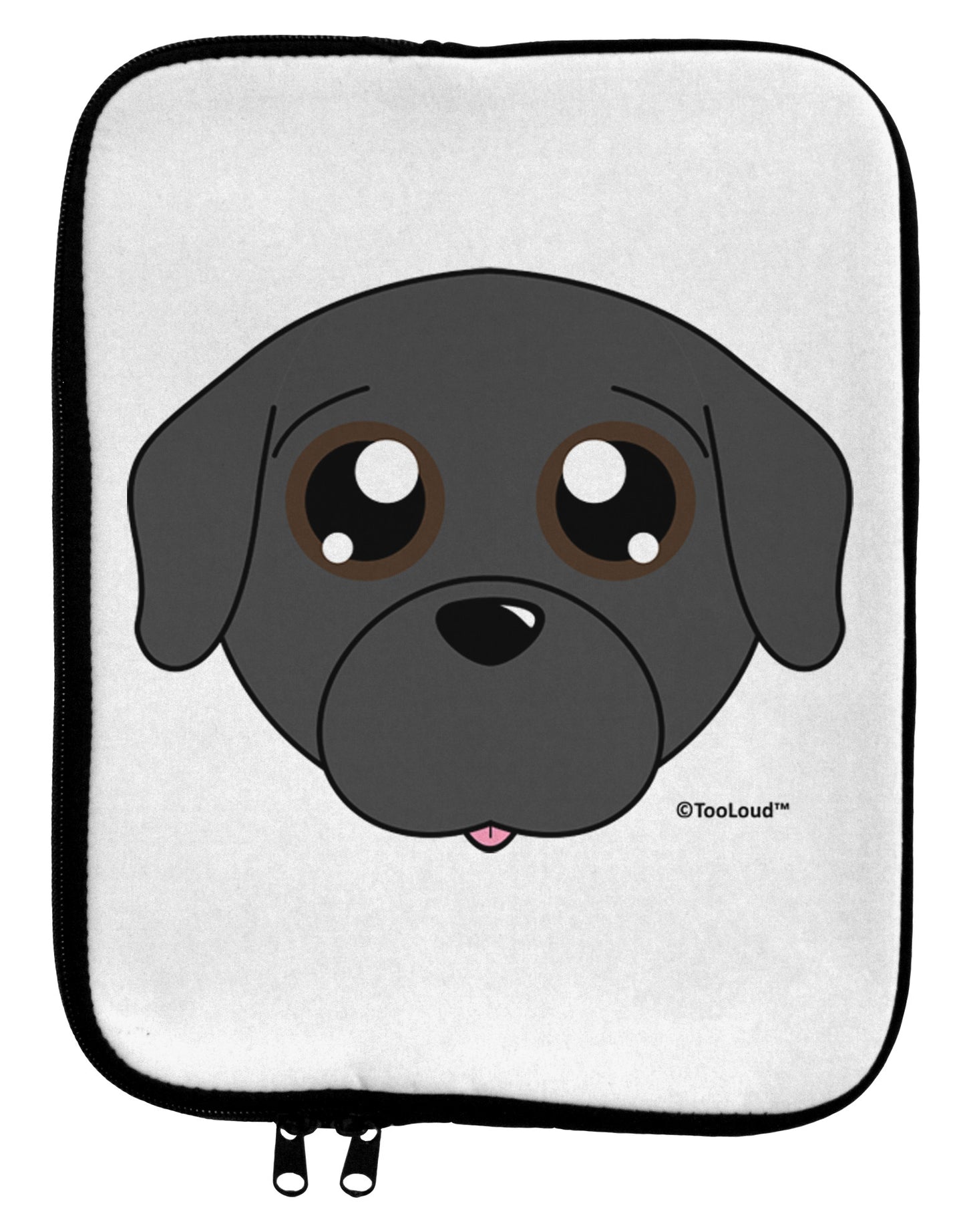 Cute Pug Dog - Black 9 x 11.5 Tablet Sleeve by TooLoud-TooLoud-White-Black-Davson Sales