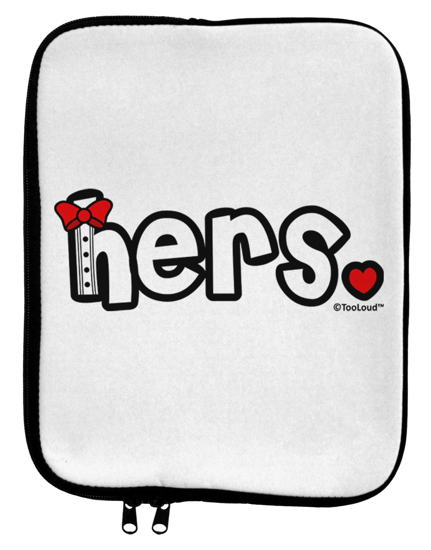 Matching His and Hers Design - Hers - Red Bow Tie 9 x 11.5 Tablet Sleeve by TooLoud-TooLoud-White-Black-Davson Sales