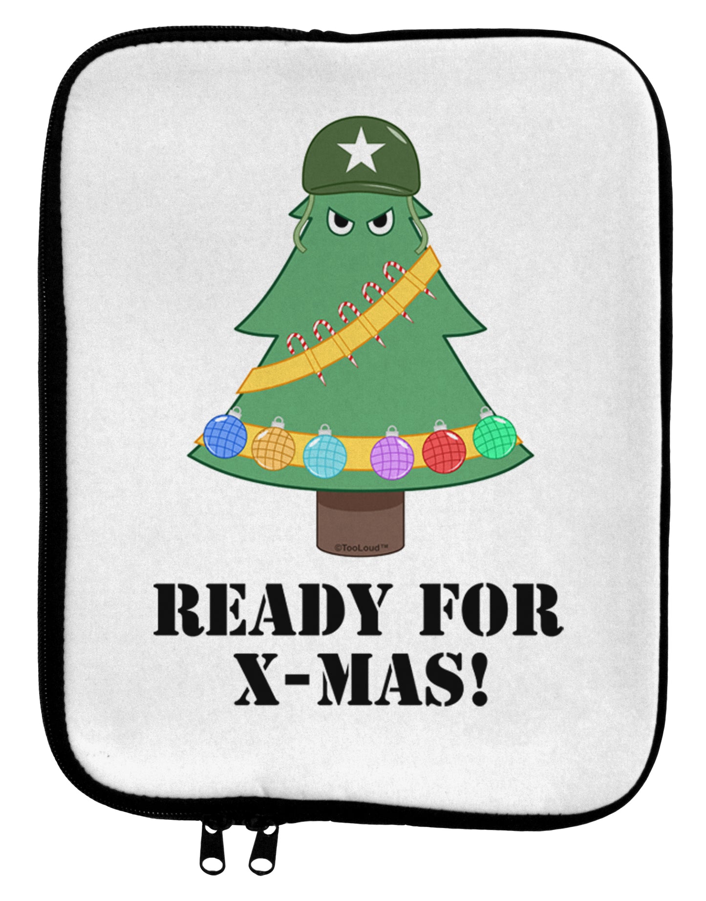 Christmas Tree - Ready for X-Mas 9 x 11.5 Tablet Sleeve-TooLoud-White-Black-Davson Sales