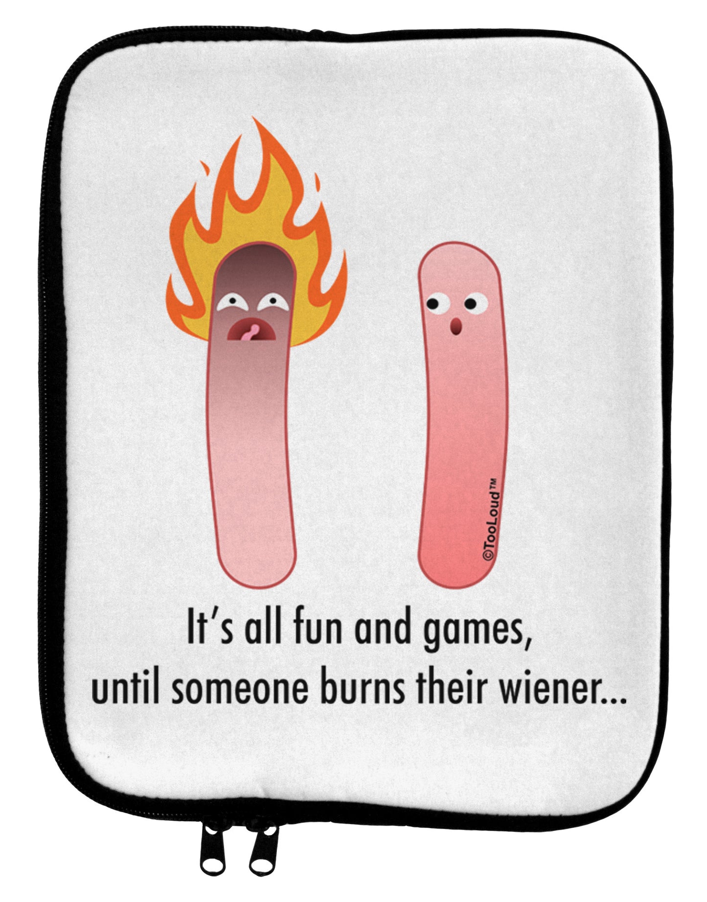 It's All Fun and Games - Wiener 9 x 11.5 Tablet Sleeve by TooLoud-TooLoud-White-Black-Davson Sales