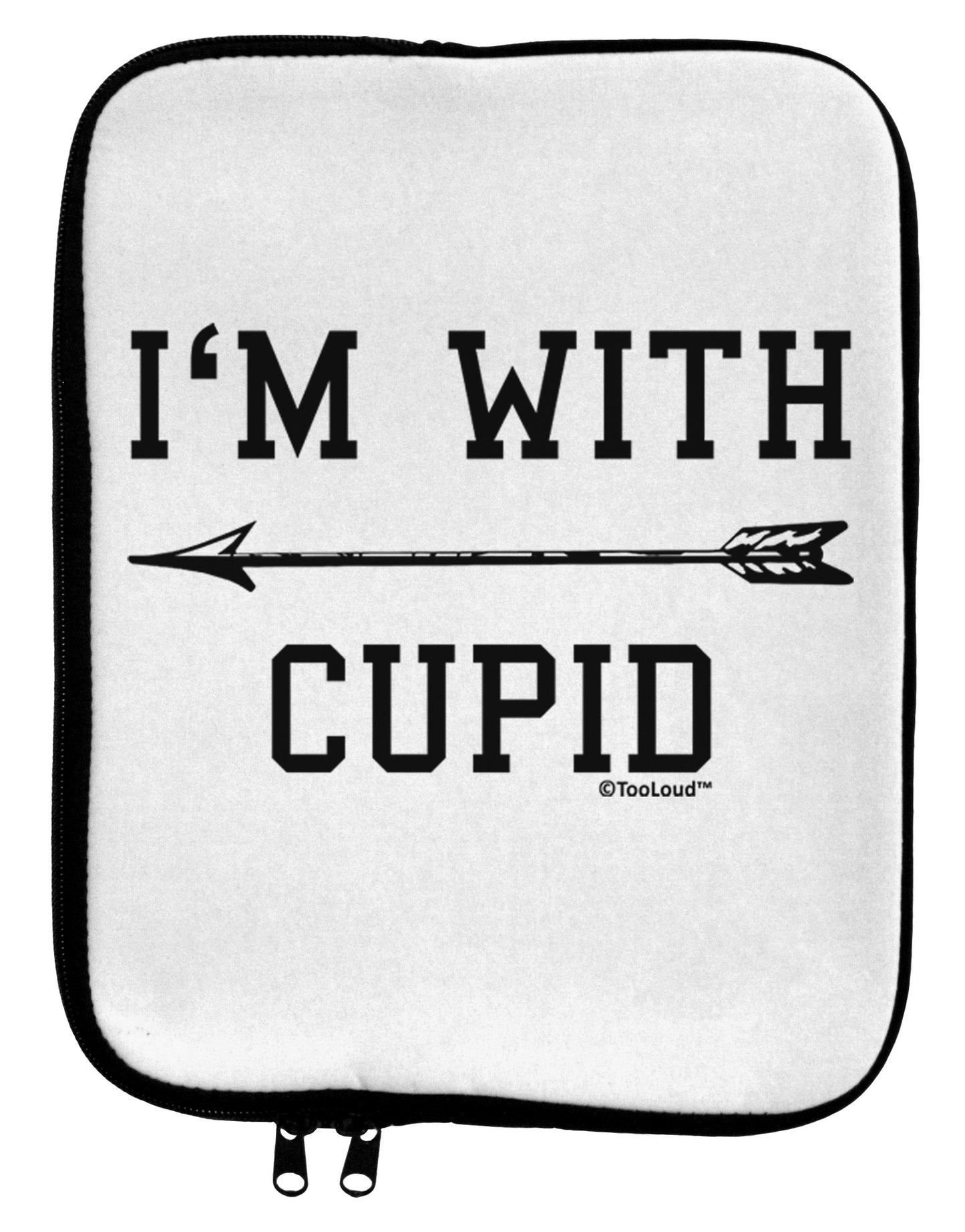 I'm With Cupid - Left Arrow 9 x 11.5 Tablet Sleeve by TooLoud-TooLoud-White-Black-Davson Sales