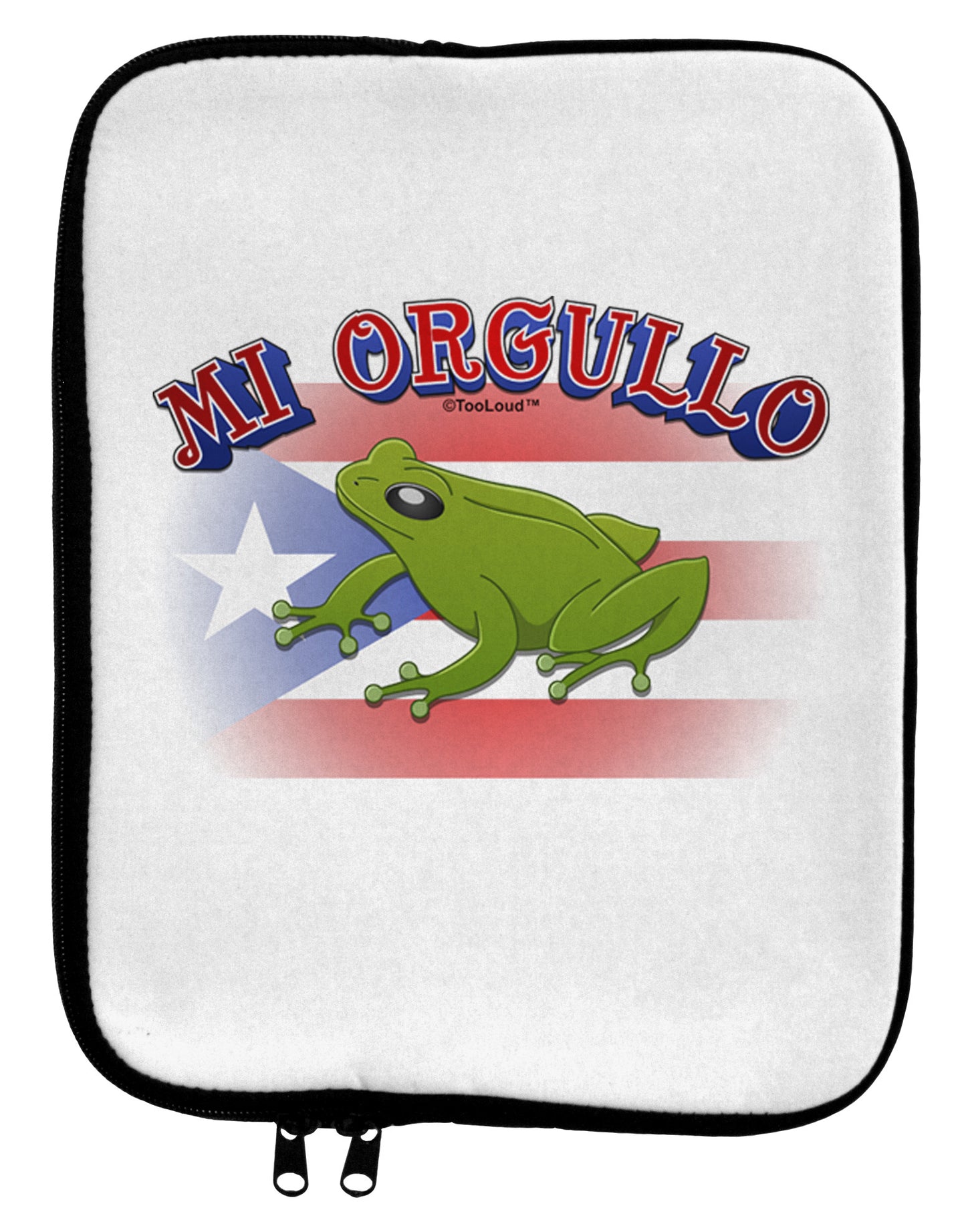 Mi Orgullo Coqui 9 x 11.5 Tablet Sleeve-TooLoud-White-Black-Davson Sales