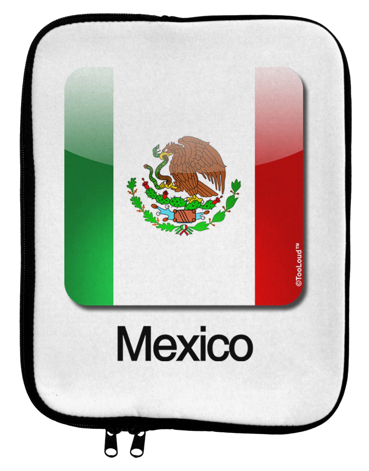 Mexican Flag App Icon - Text 9 x 11.5 Tablet Sleeve by TooLoud-TooLoud-White-Black-Davson Sales