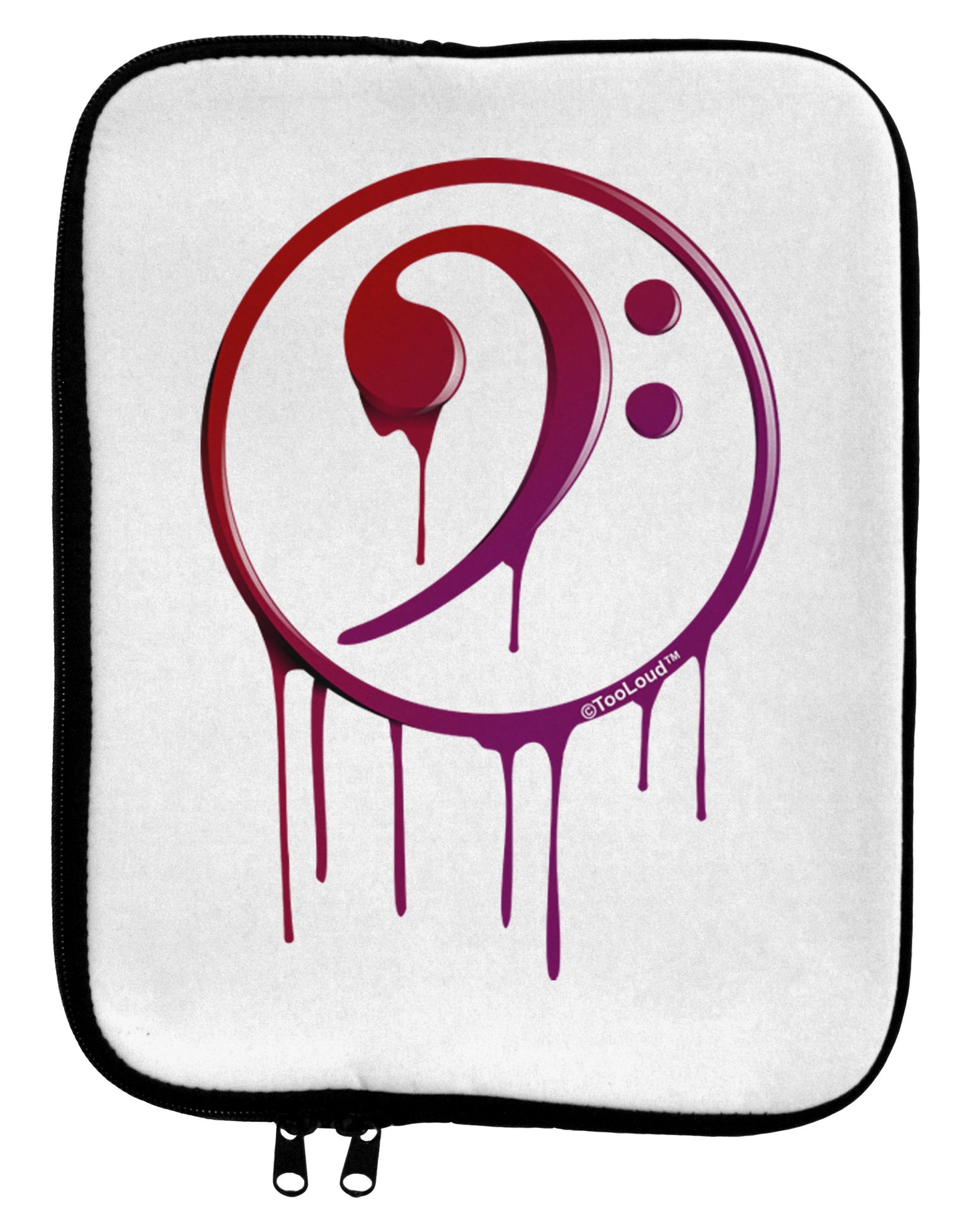 Dripping Bass Symbol 9 x 11.5 Tablet Sleeve-TooLoud-White-Black-Davson Sales