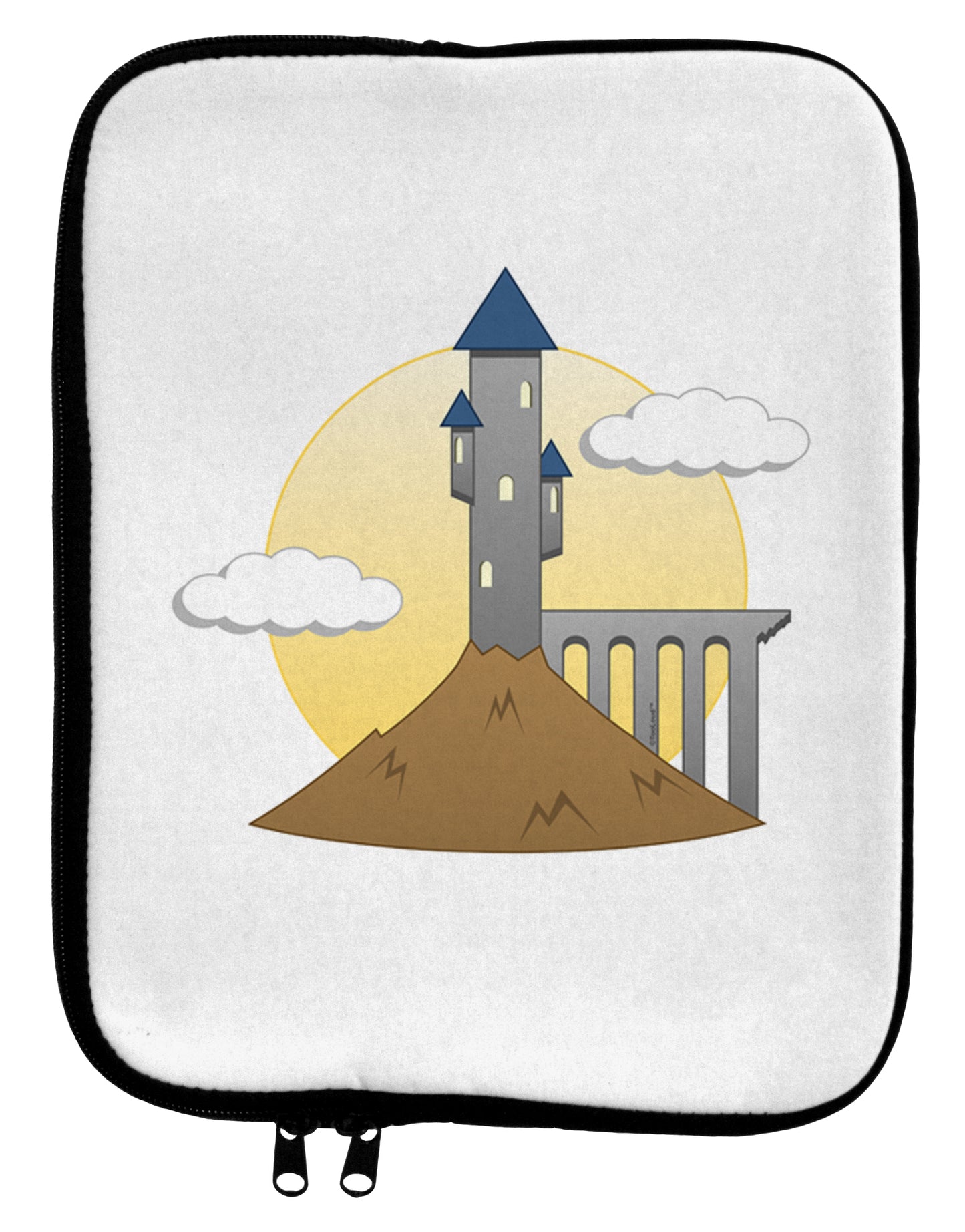 Moonlit Wizard Tower - Halloween 9 x 11.5 Tablet Sleeve-TooLoud-White-Black-Davson Sales