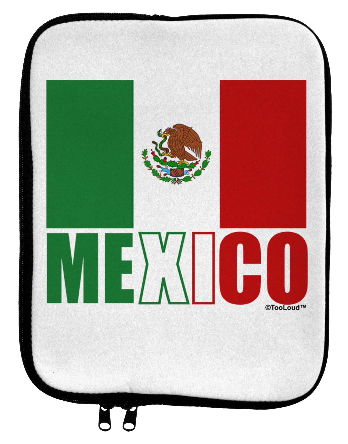 Mexican Flag - Mexico Text 9 x 11.5 Tablet Sleeve by TooLoud-TooLoud-White-Black-Davson Sales