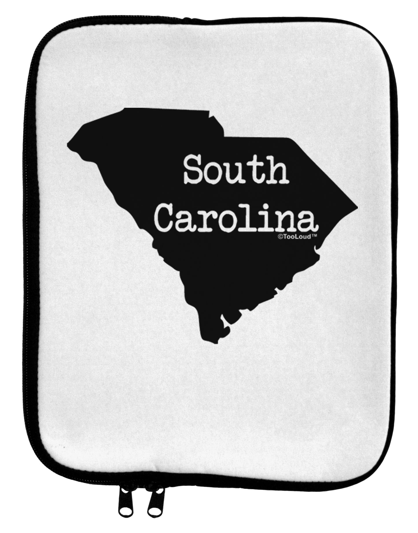 South Carolina - United States Shape 9 x 11.5 Tablet Sleeve by TooLoud-TooLoud-White-Black-Davson Sales