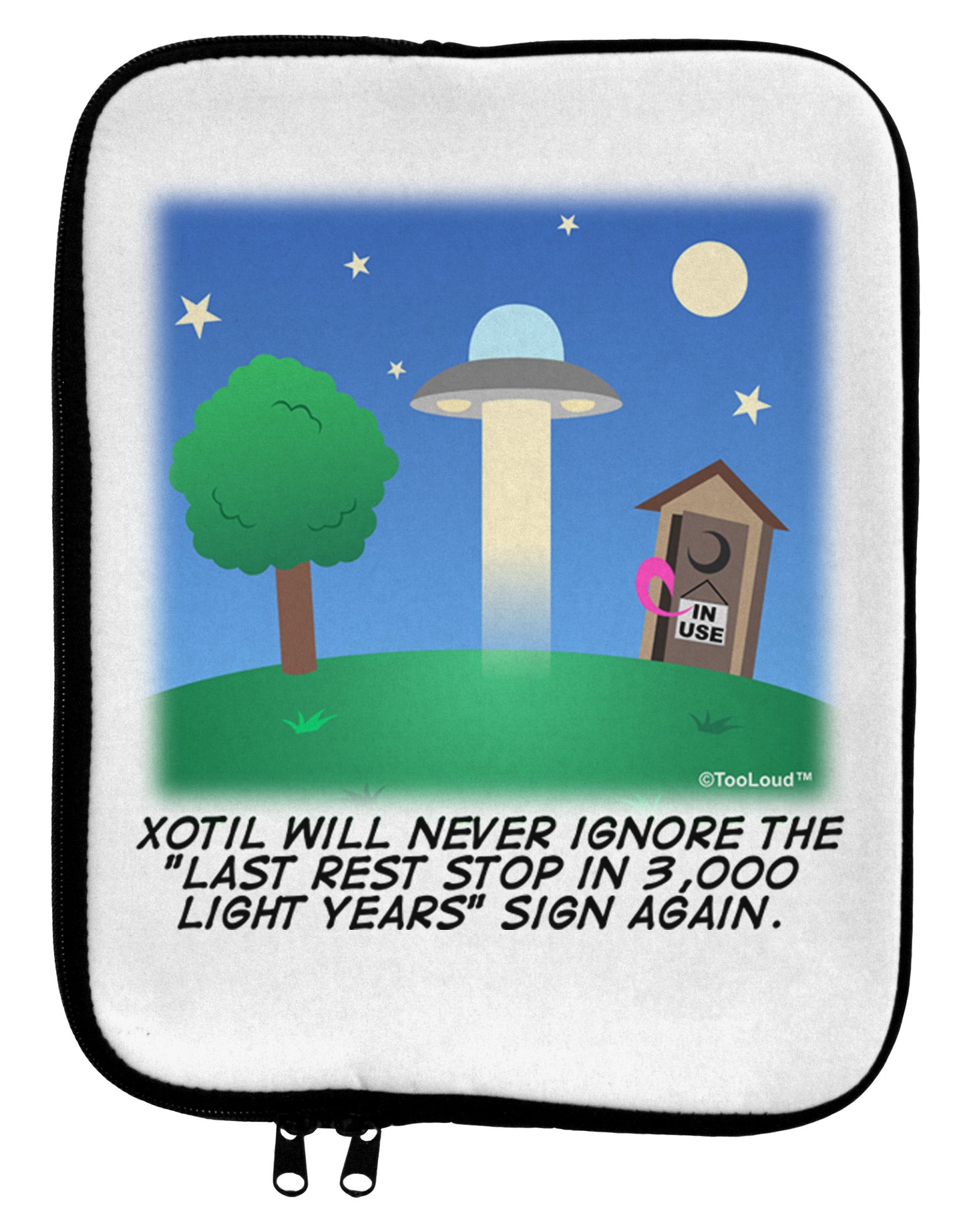 UFO Stopping At an Out-house Text 9 x 11.5 Tablet Sleeve by TooLoud-TooLoud-White-Black-Davson Sales
