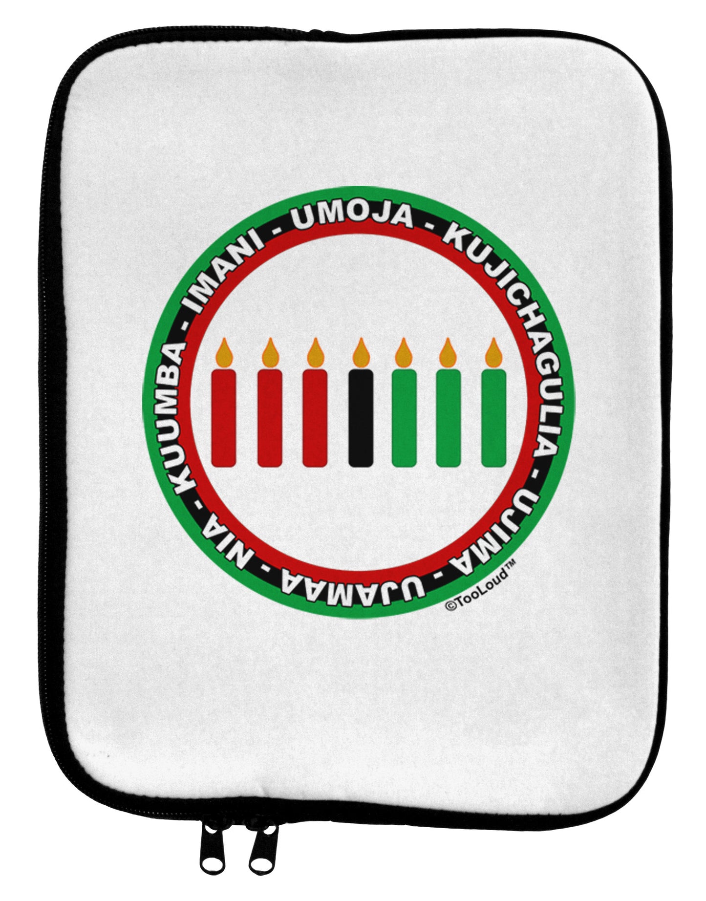 7 Principles Circle 9 x 11.5 Tablet Sleeve-TooLoud-White-Black-Davson Sales